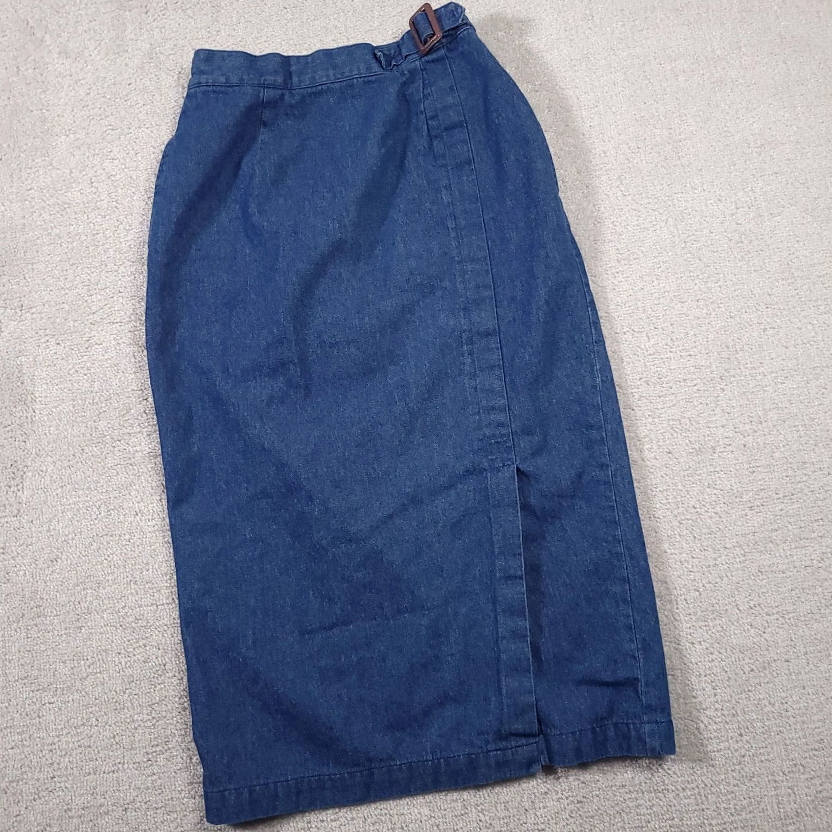 Talbots VINTAGE Talbots Skirt Womens 8 Blue Maxi A-Line Denim Prairie Cottage 90s Size 30" / US 8 / IT 44 - 2 Thumbnail