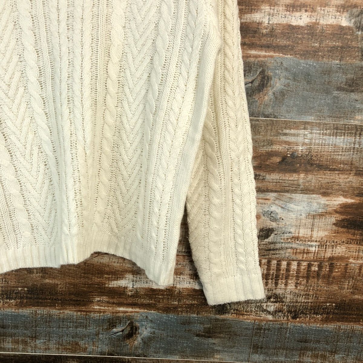 Homespun Knitwear × Japanese Brand Ray Cassim White cable Knitwear #A1553 Size S / US 4 / IT 40 - 8 Thumbnail