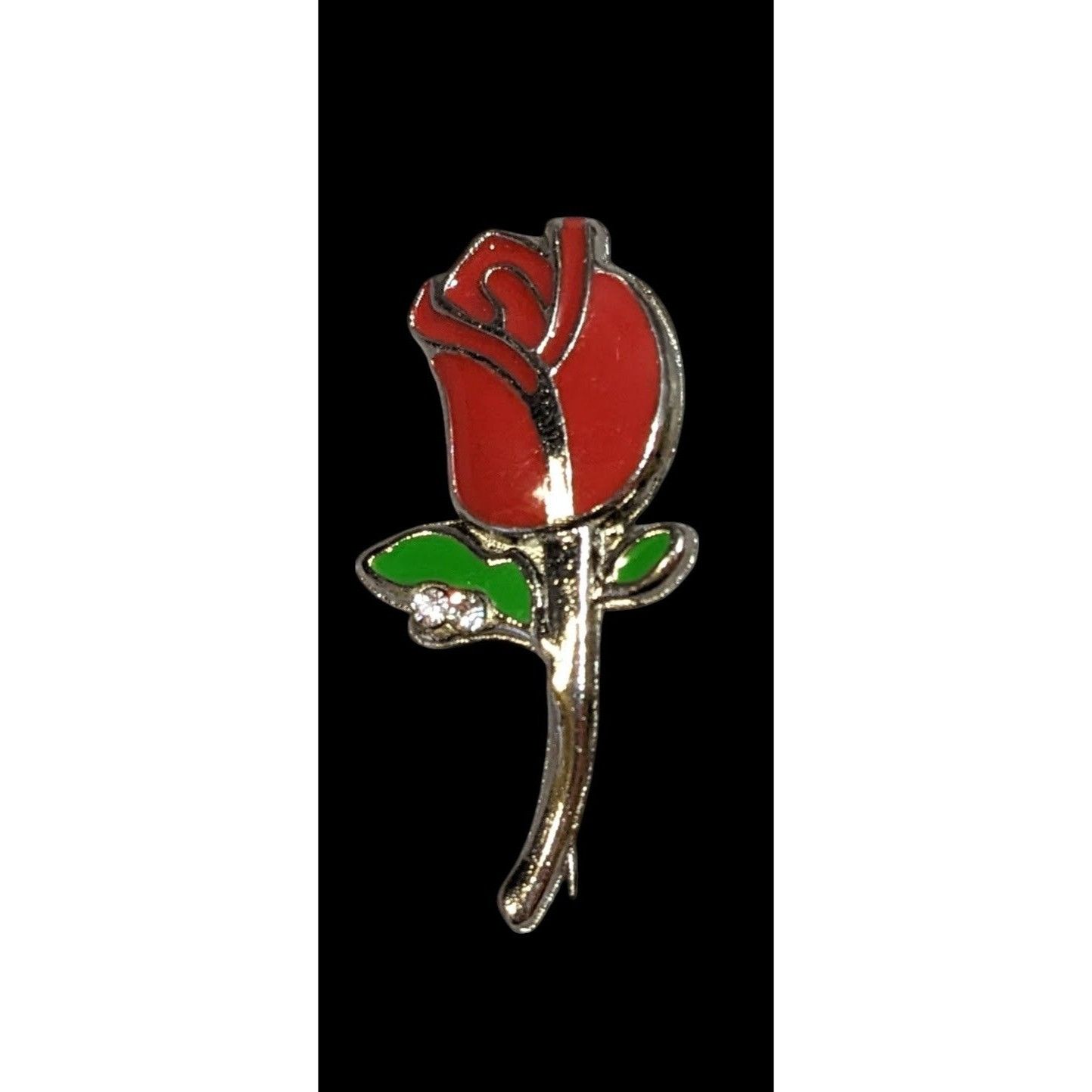 Other Vintage Rosebud Enamel Rhinestone Brooch Size ONE SIZE - 1 Thumbnail