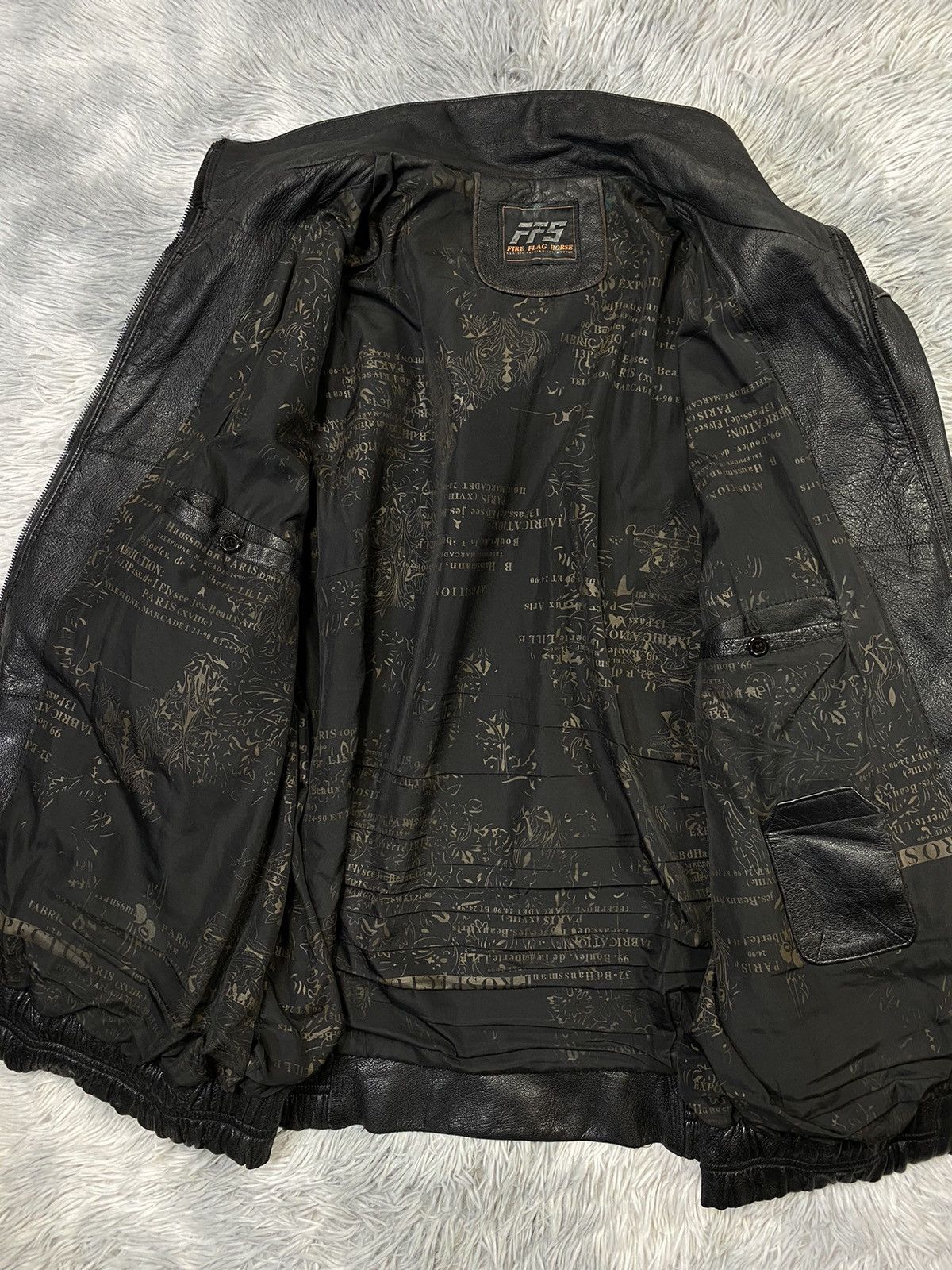 Leather × Vintage Fire Flag Horse Leather Bomber Jacket Japanese Brand Size US L / EU 52-54 / 3 - 6 Thumbnail