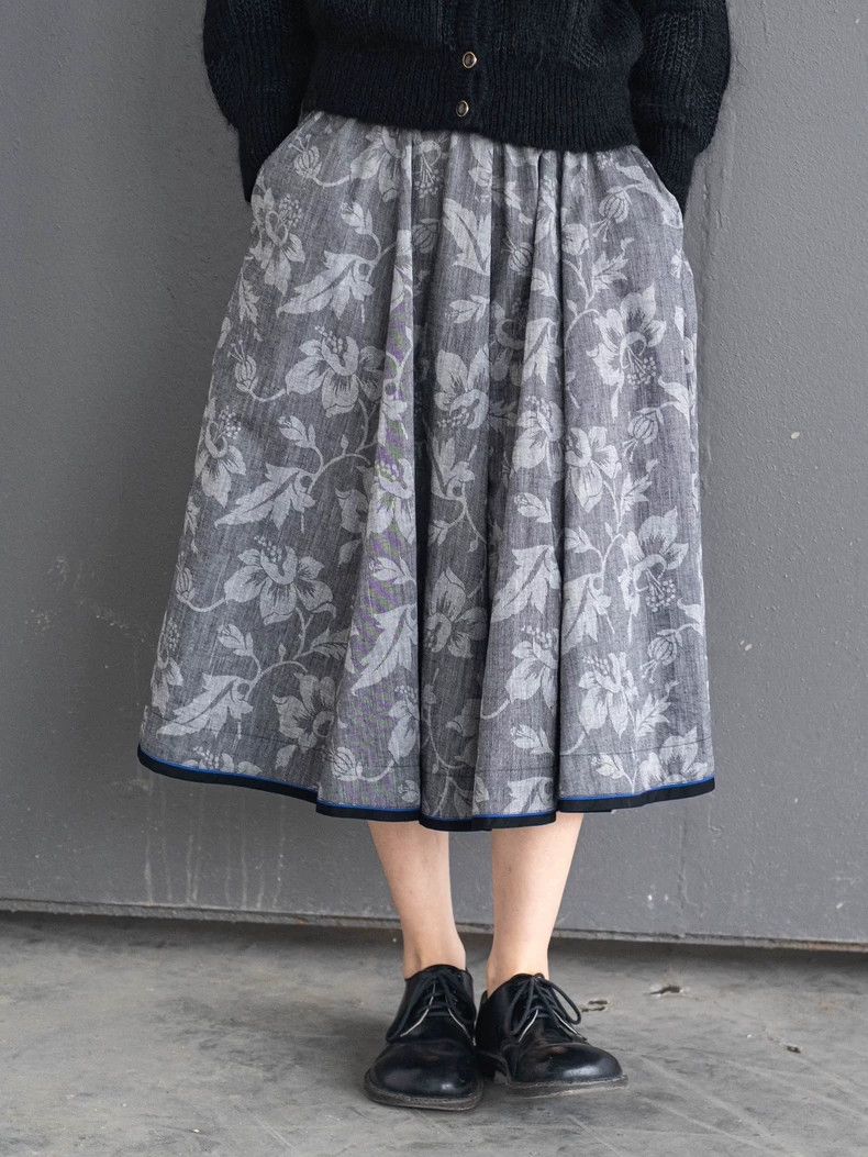 Kenzo KENZO Blue and gray floral skirt vintage Size 25" / US 0 / IT 36 - 6 Thumbnail