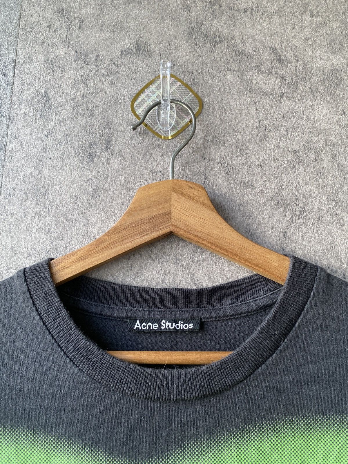 Acne Studios Acne Studios Black & Green Ellison Tone Face T-Shirt Size US L / EU 52-54 / 3 - 4 Thumbnail