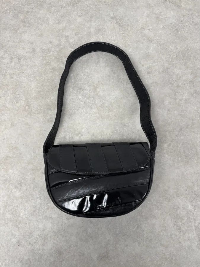 Vintage 1990s Versace Black Lines Leather Handle Bag Size ONE SIZE - 1 Thumbnail