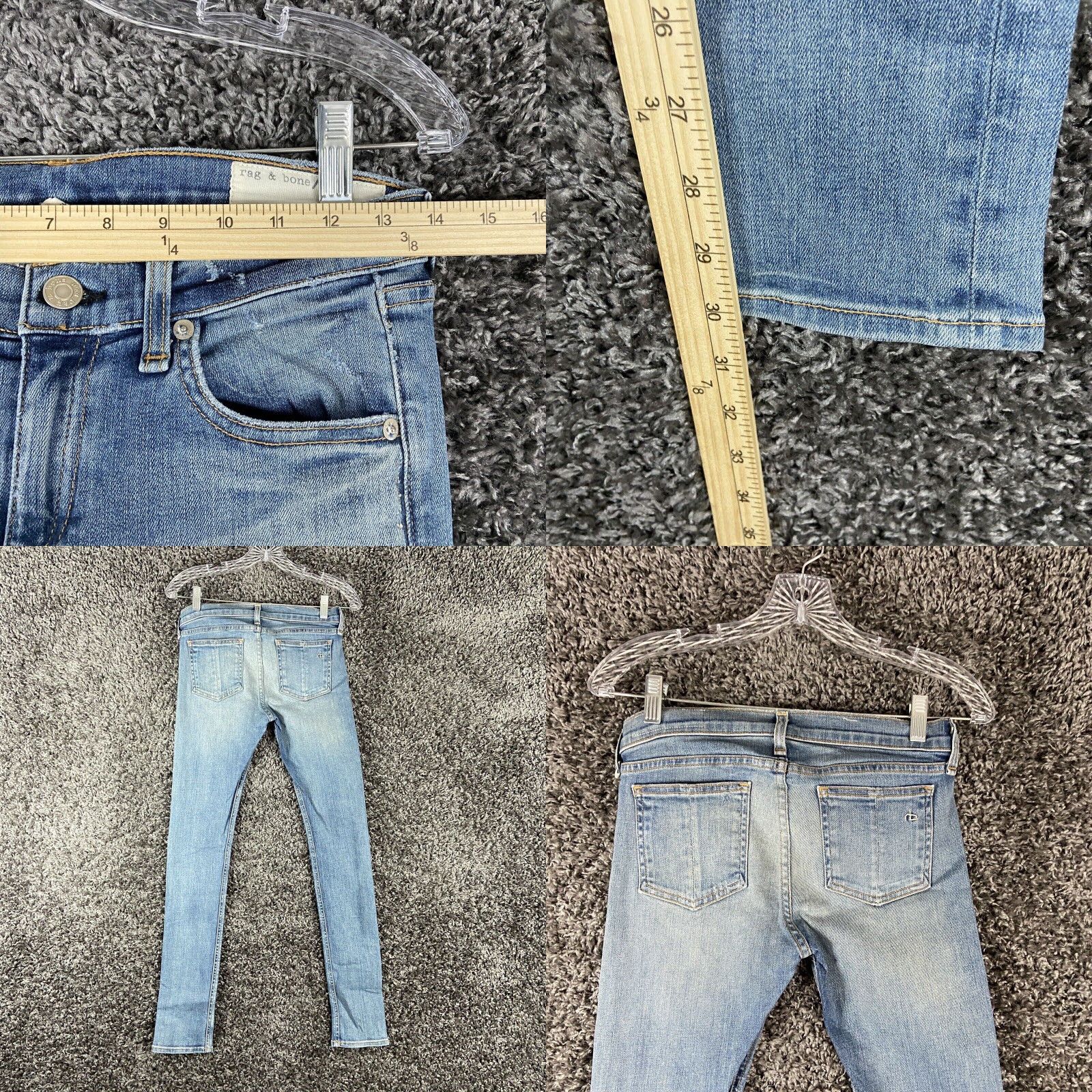 Rag & Bone Rag & Bone Skinny Jean Blue Womens 26 Distressed Size 26" / US 2 / IT 38 - 8 Thumbnail
