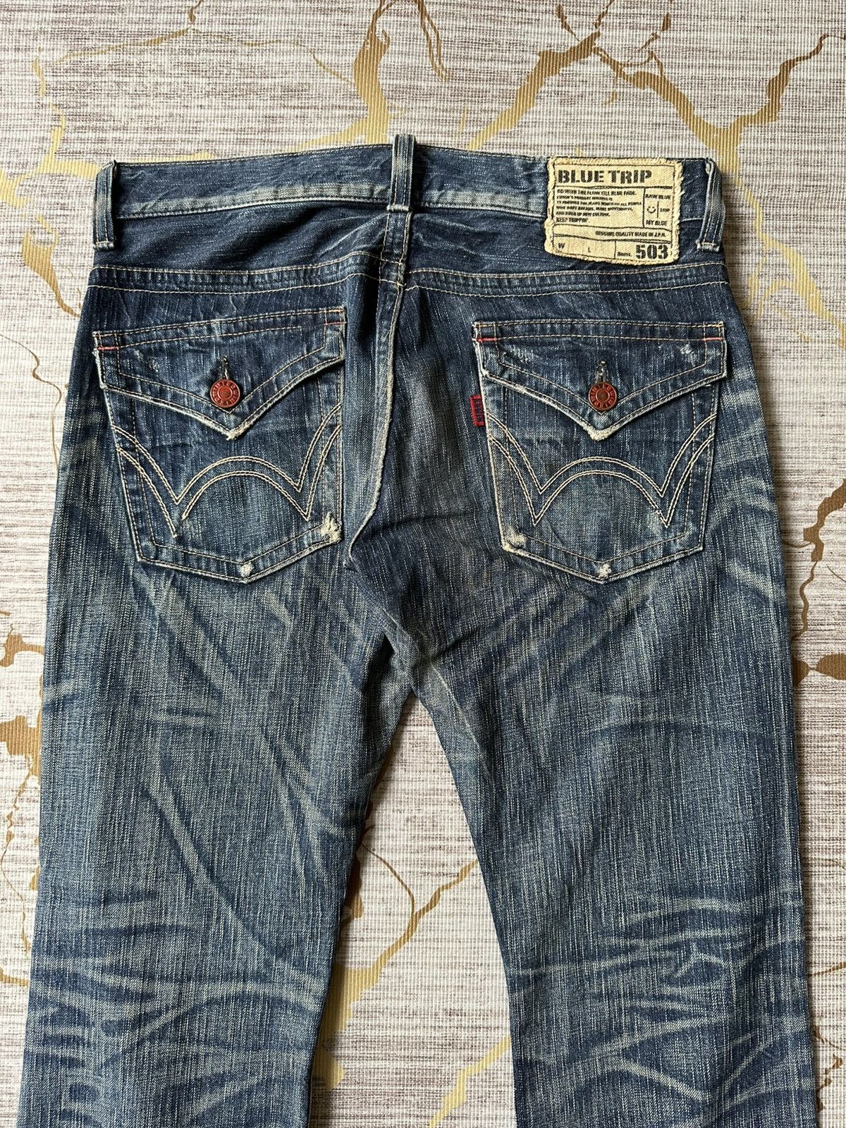 Japanese Brand FLARE Edwin 503 Claw Marks Design Denim Size US 32 / EU 48 - 14 Thumbnail