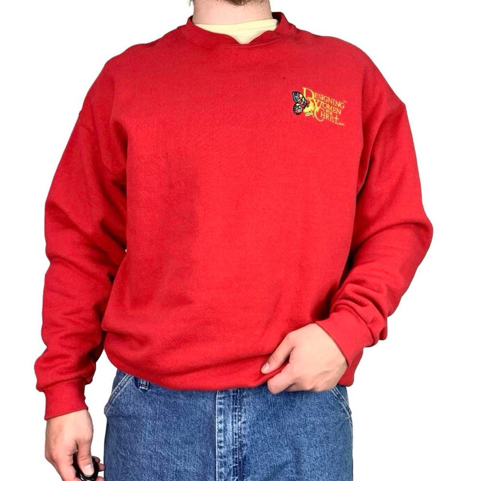 Lee × Vintage Vintage 90s Jesus Embroidered Crewneck Sweatshirt Size US XL / EU 56 / 4 - 2 Thumbnail