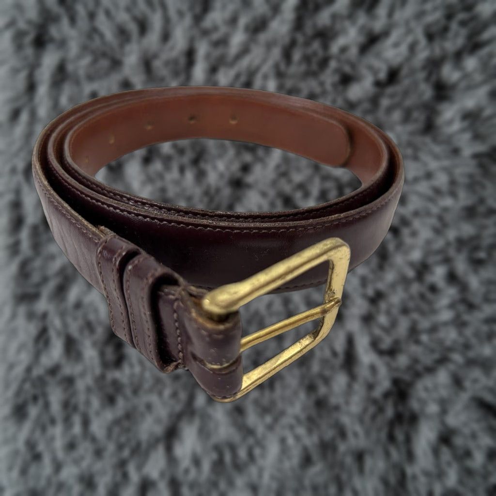 Coach VINTAGE Coach Belt Burgundy Leather 5800 44 Mens Regular Size Brass Buckle Wearable Vintage Accessories Mens Belt 1980s 1990s Size 44 - 1 Thumbnail