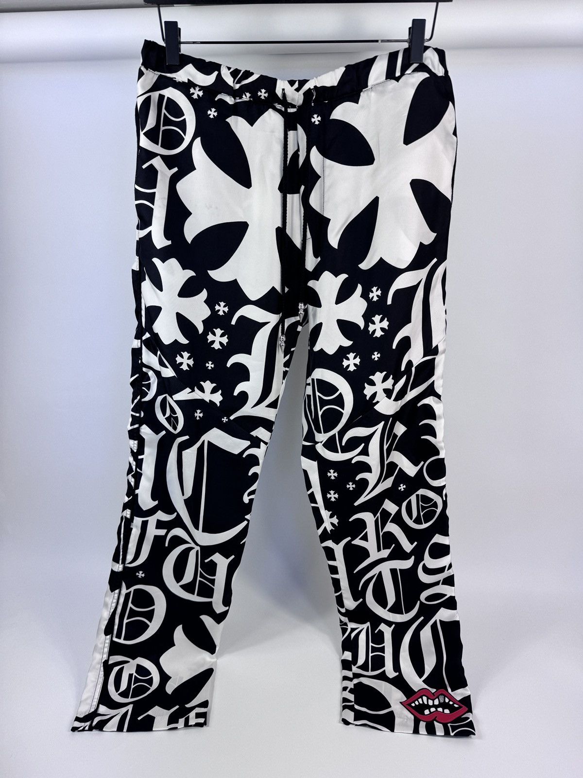 Chrome Hearts LEATHER LIPS LOGO SILK PANTS ‼️RARE‼️ Size US 34 / EU 50 - 1 Thumbnail