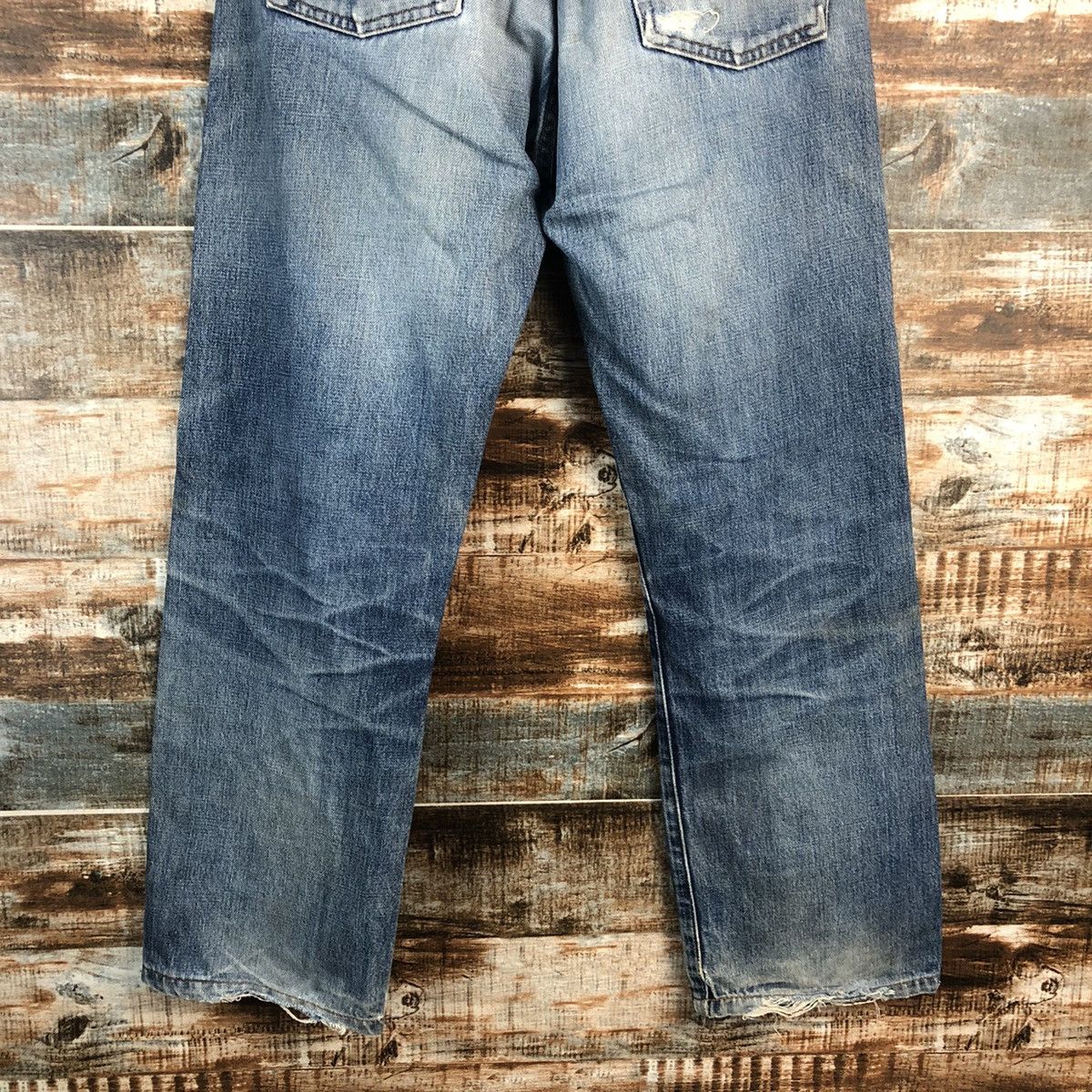 Levi's D Levis 504 Big E selvedge Distressed Denim Pants #A2579 Size US 29 - 17 Thumbnail