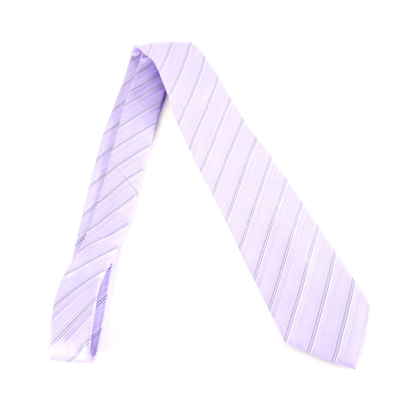 Marc Anthony Marc Anthony Purple Striped Woven Skinny Silk Tie Size ONE SIZE - 6 Thumbnail