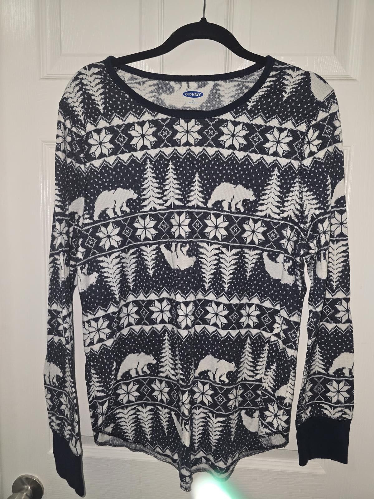 Old Navy Old Navy Unisex Pajama Set w/ Bear & Snowflake Pattern Size ONE SIZE - 2 Thumbnail