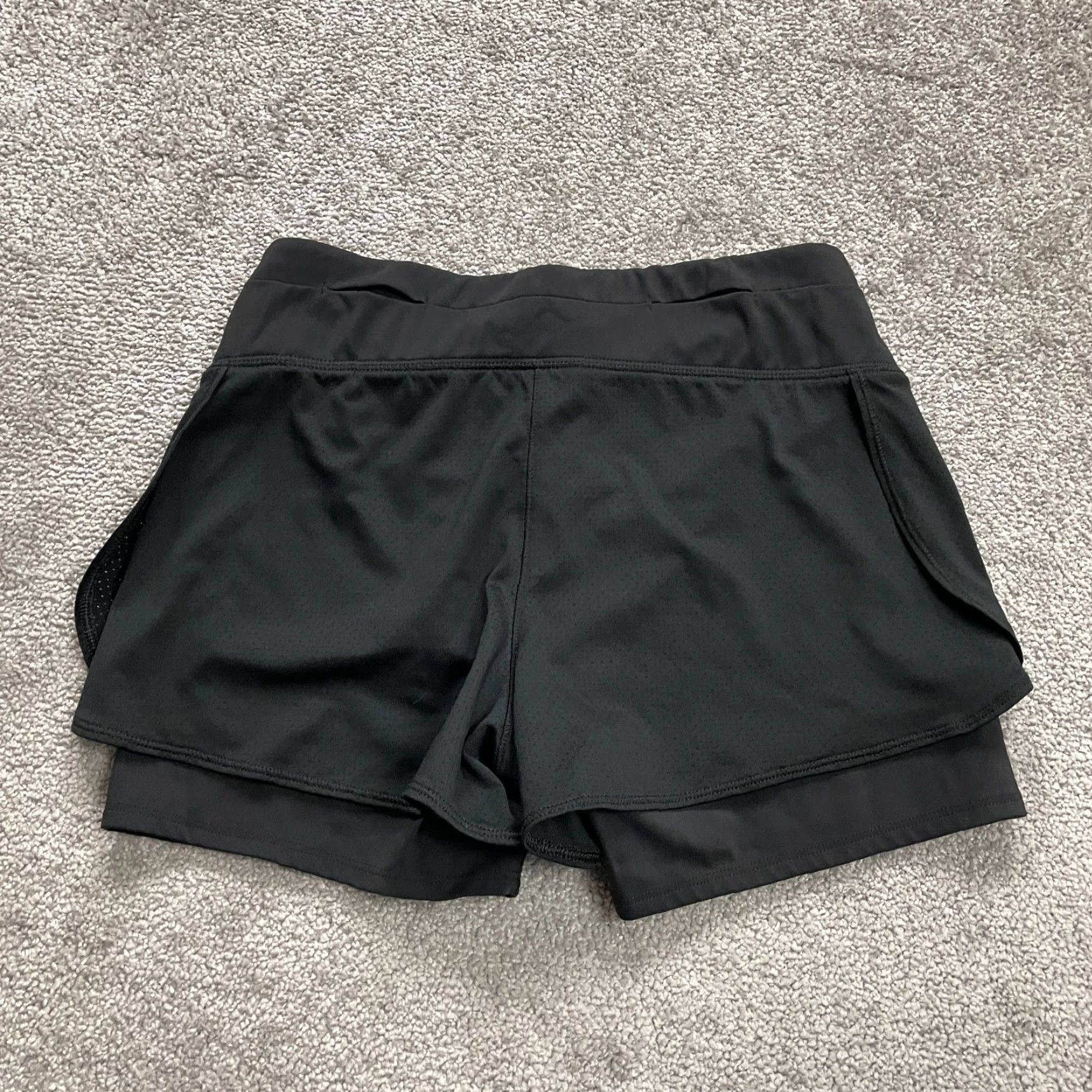 Vintage Stay Powerful Womens Black Active Shorts Athletic Athleisure Gym Running 28x3 Size 28" / US 6 / IT 42 - 2 Thumbnail