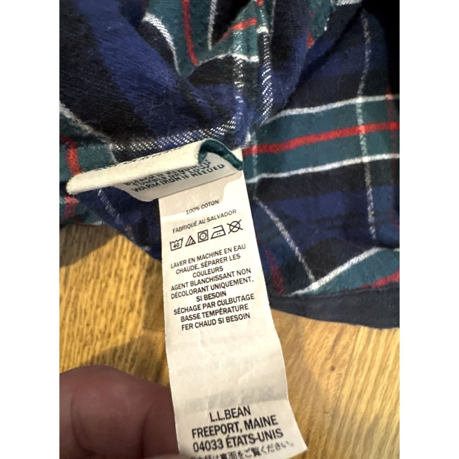 Vintage LL Bean Relaxed Fit Flannel Hoodie Shirt Medium Blue Plaid Full Zip Size M / US 6-8 / IT 42-44 - 7 Thumbnail