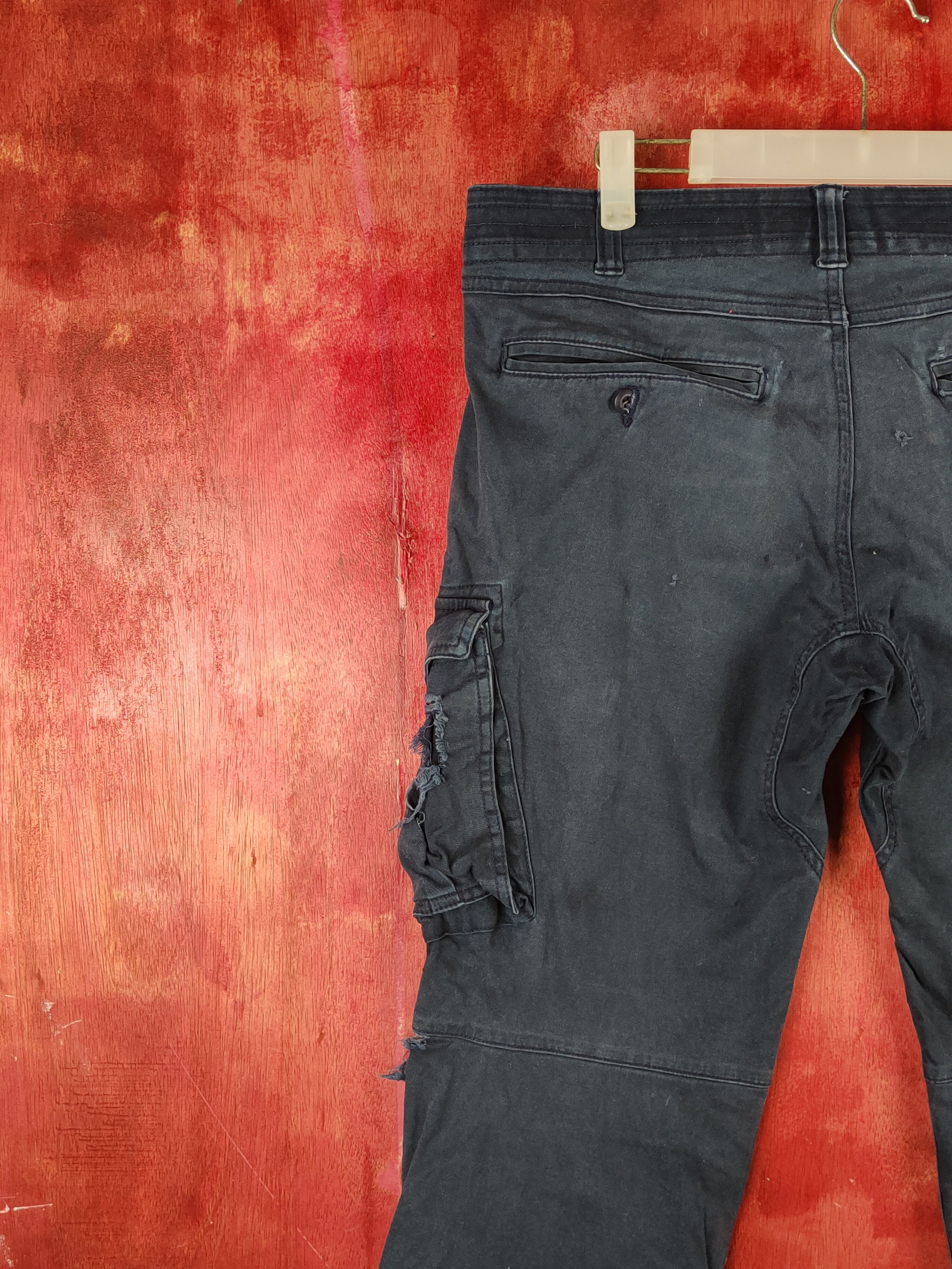 Japanese Brand Geride Dark Blue Multipocket Tactical Cargo Pants #S2152 Size US 34 / EU 50 - 9 Thumbnail