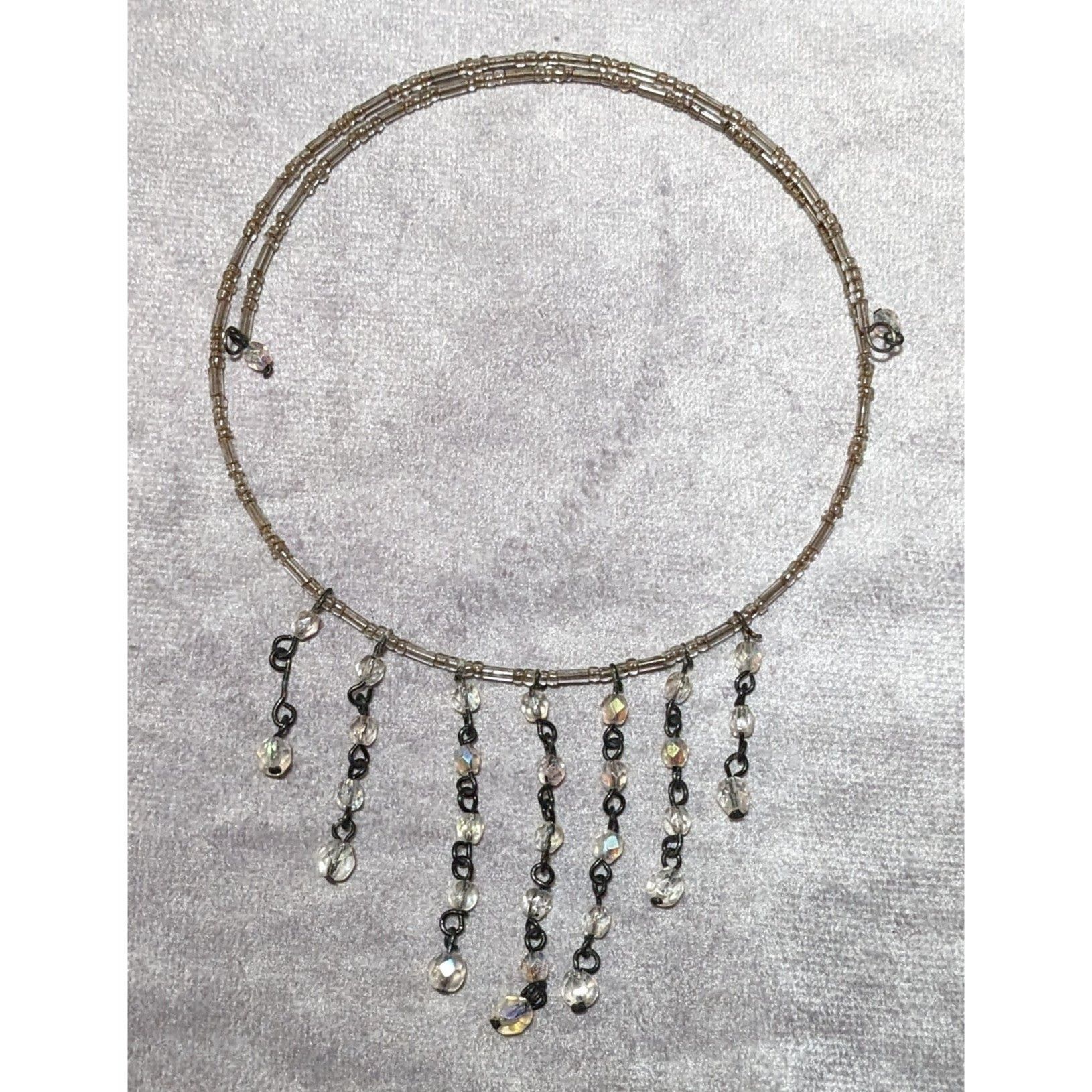 Other Y2K Style Aurora Borealis Beaded Fringe Coil Necklace Size ONE SIZE - 10 Thumbnail