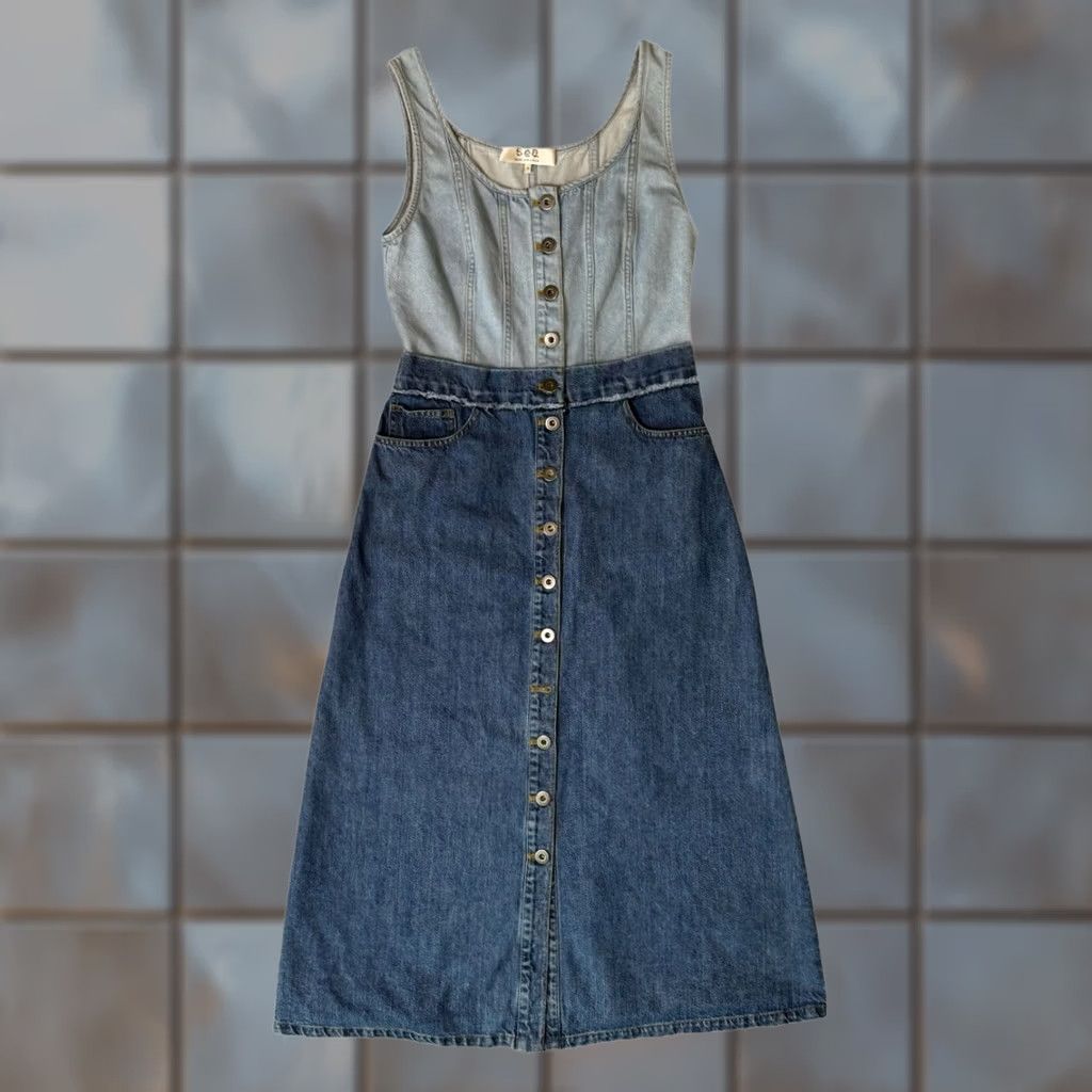 Sea New York Sea New York Blue Denim Maxi Dress Women's 4 Sleeveless Glam Boho Party Summer Size S / US 4 / IT 40 - 1 Thumbnail