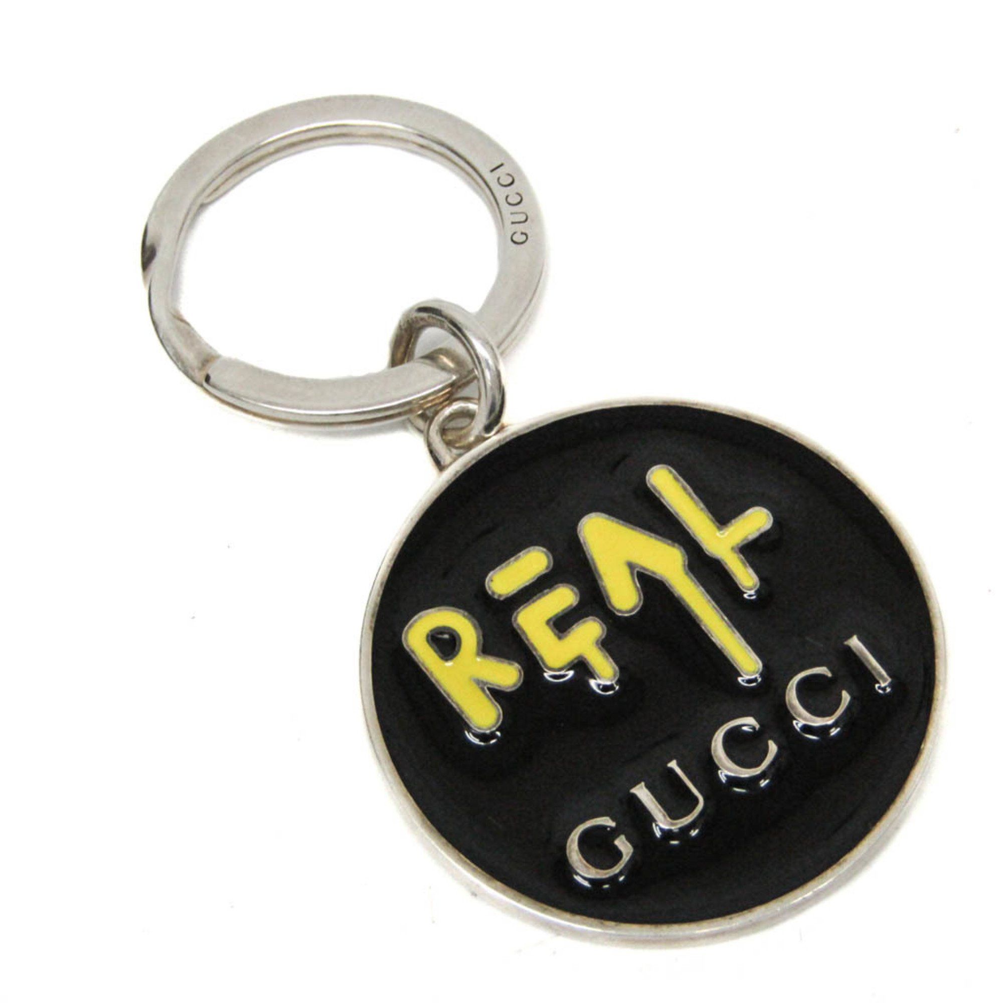 image of Gucci Real Logo Gucci Ghost Keyring 478646 Keyring (Black,silver,yellow), Women's