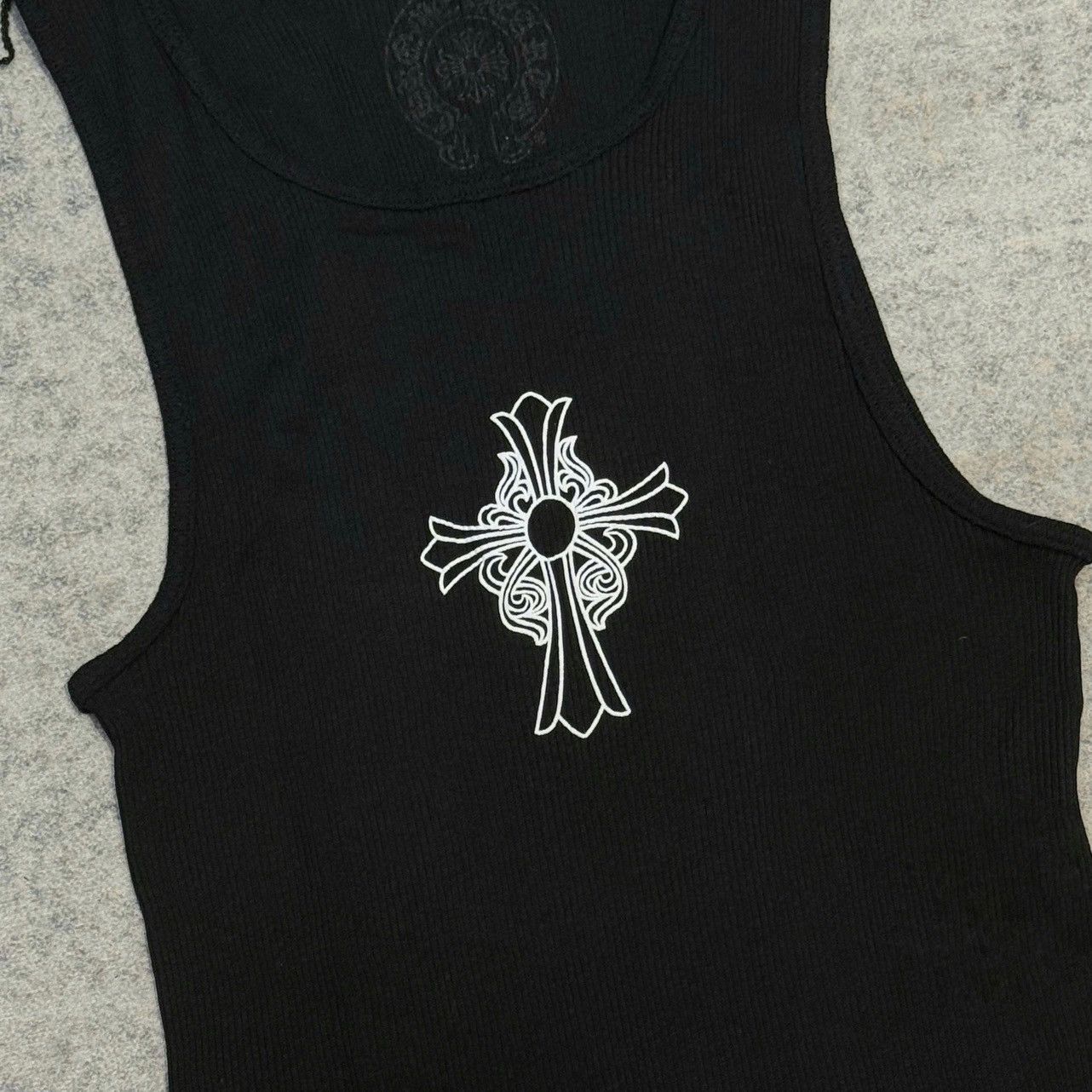 Chrome Hearts CHROME HEARTS SINGLE CROSS TANK TOP BLACK Size S / US 4 / IT 40 - 2 Thumbnail