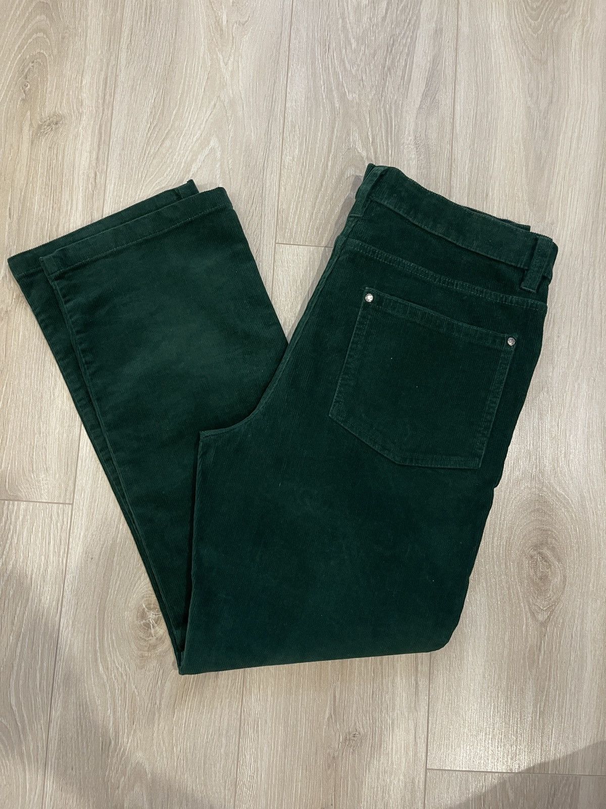 Vintage men’s velvet trousers corduroy green pants 34