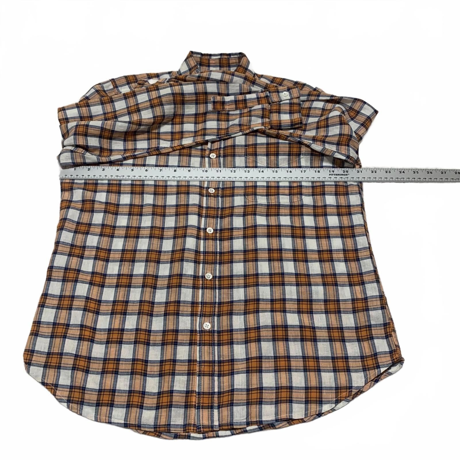Steven Alan Steven Alan Men's Button-Down Shirt S Brown Orange Plaid USA Size US S / EU 44-46 / 1 - 4 Thumbnail