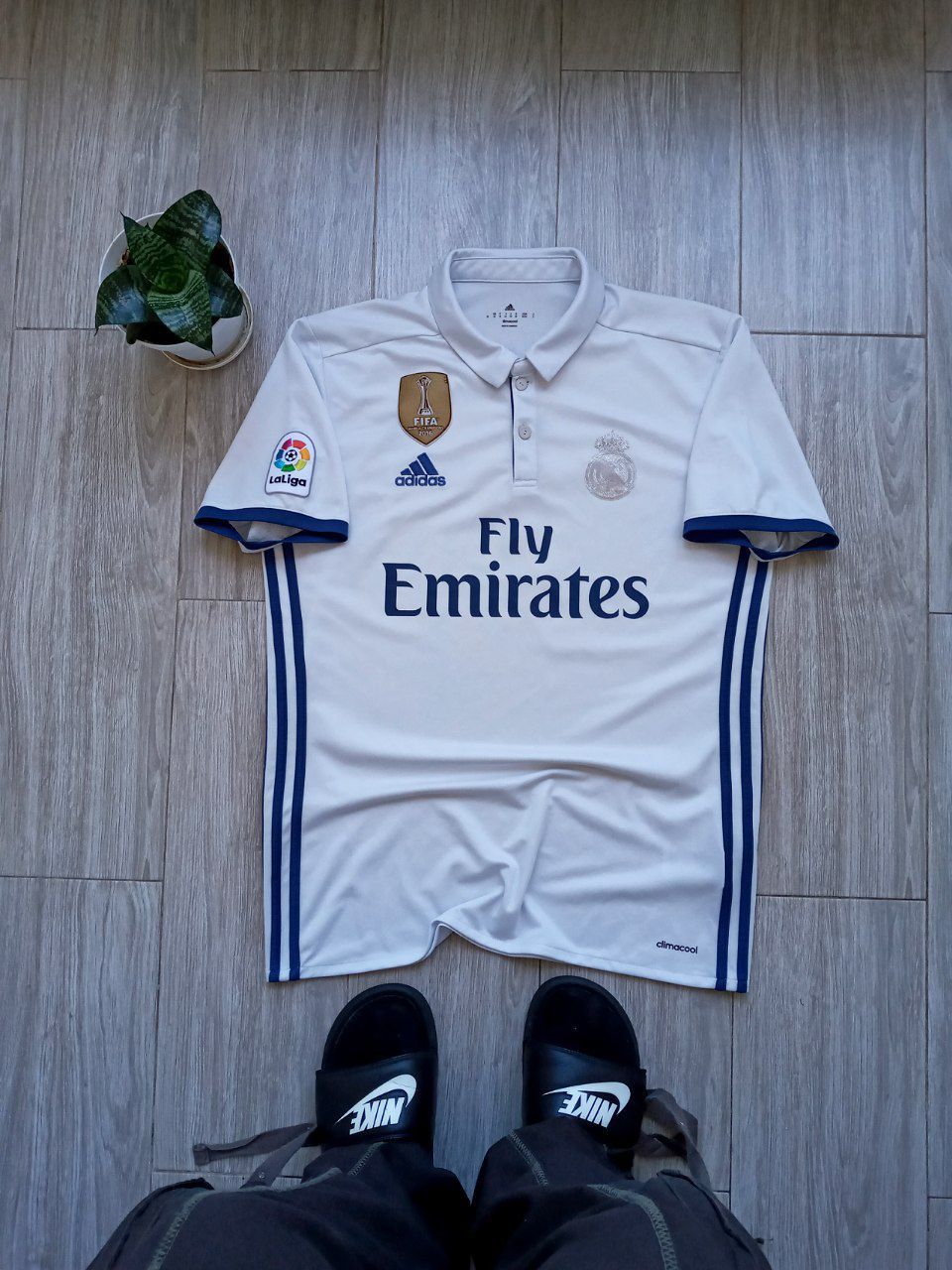 image of Ronaldo7 Real Madrid Adidas 2016/2017 Jersey Blokecore in White, Men's (Size Medium)