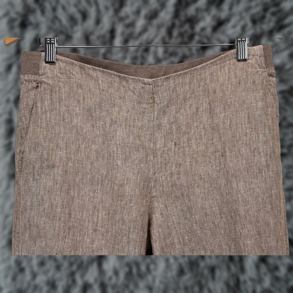 J. Jill VINTAGE? J. Jill Love Linen Pants Sz Medium Brown Pull On Lagenlook Casual Woman Pants Regular Brown Linen Tapered Lagenlook ALL? Size 32" / US 10 / IT 46 - 1 Thumbnail