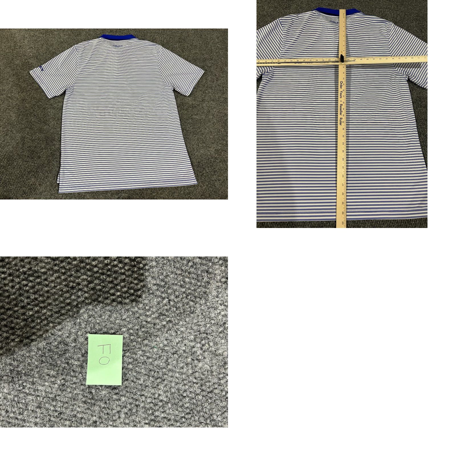 Vintage Bobby Jones Polo Shirt Mens L Blue Striped Performance Stretch Casual Golf Shirt Mens Size L Blue Striped Polo Size US L / EU 52-54 / 3 - 8 Thumbnail