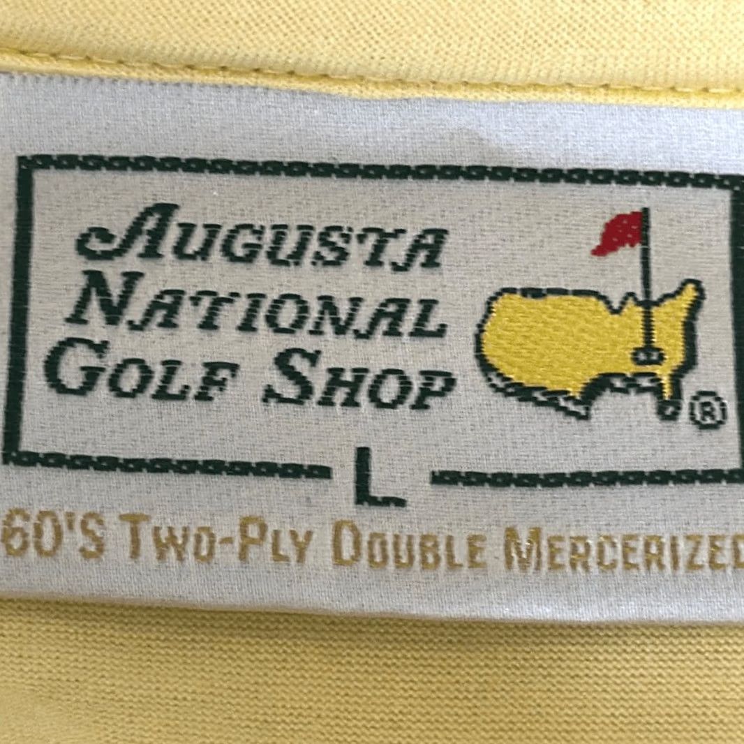 Vintage Augusta Shirt Mens L Yellow National Golf Shop Men Polo Green Two Ply Mercerized Size US L / EU 52-54 / 3 - 4 Thumbnail