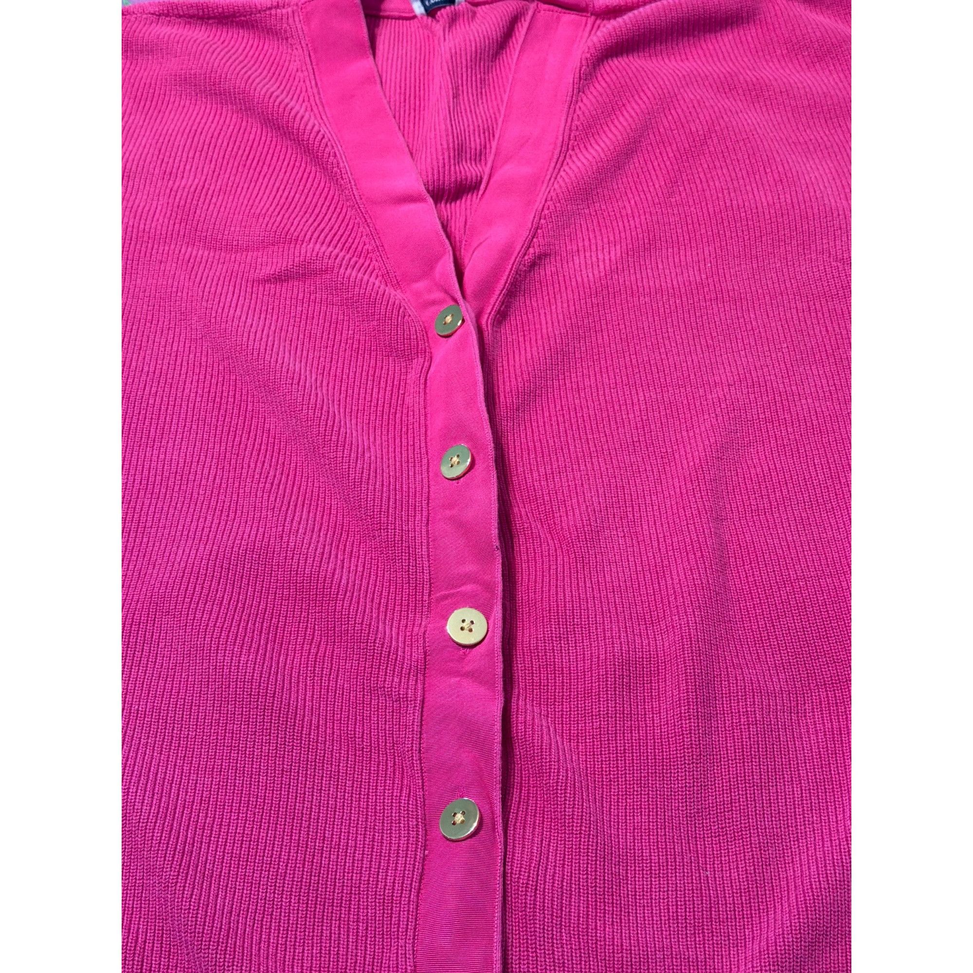 Other Crown & Ivy Pink V Neck Cardigan Sweater Side Slits Ribbon T Size XL / US 12-14 / IT 48-50 - 3 Thumbnail