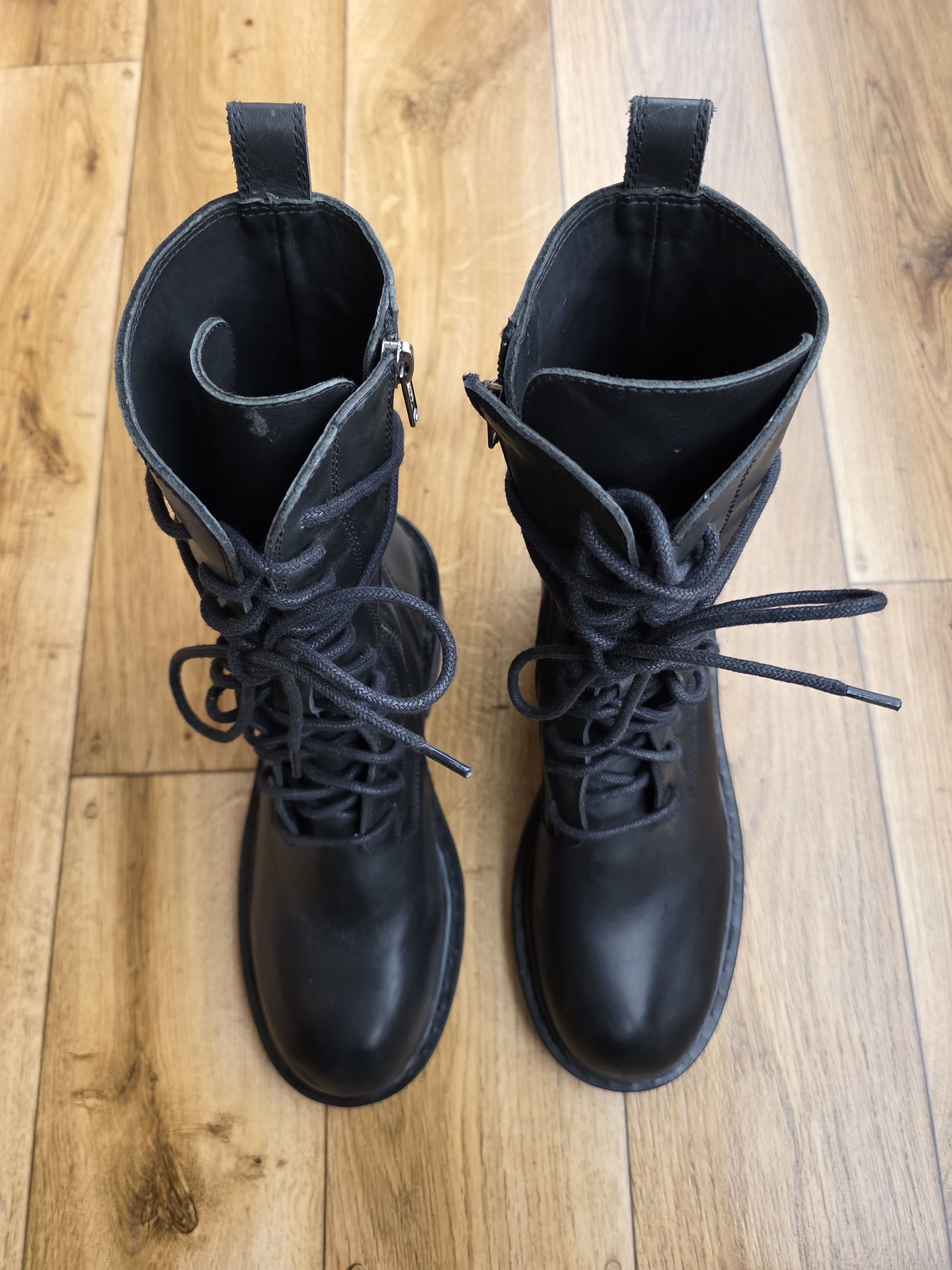 Ann Demeulemeester Ann Demeulemeester Heeled Lace up Leather Ankle Combat Boots Size US 10 / IT 40 - 4 Thumbnail
