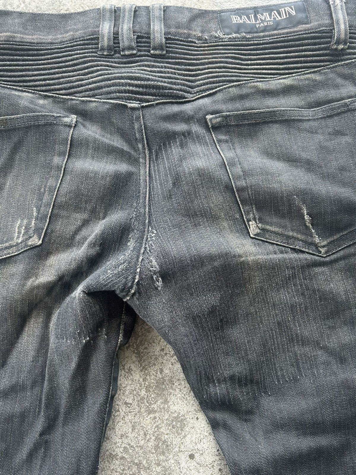 Balmain Balmain Homme AW11 Baked Biker Denim by Decarnin Size US 30 / EU 46 - 4 Thumbnail