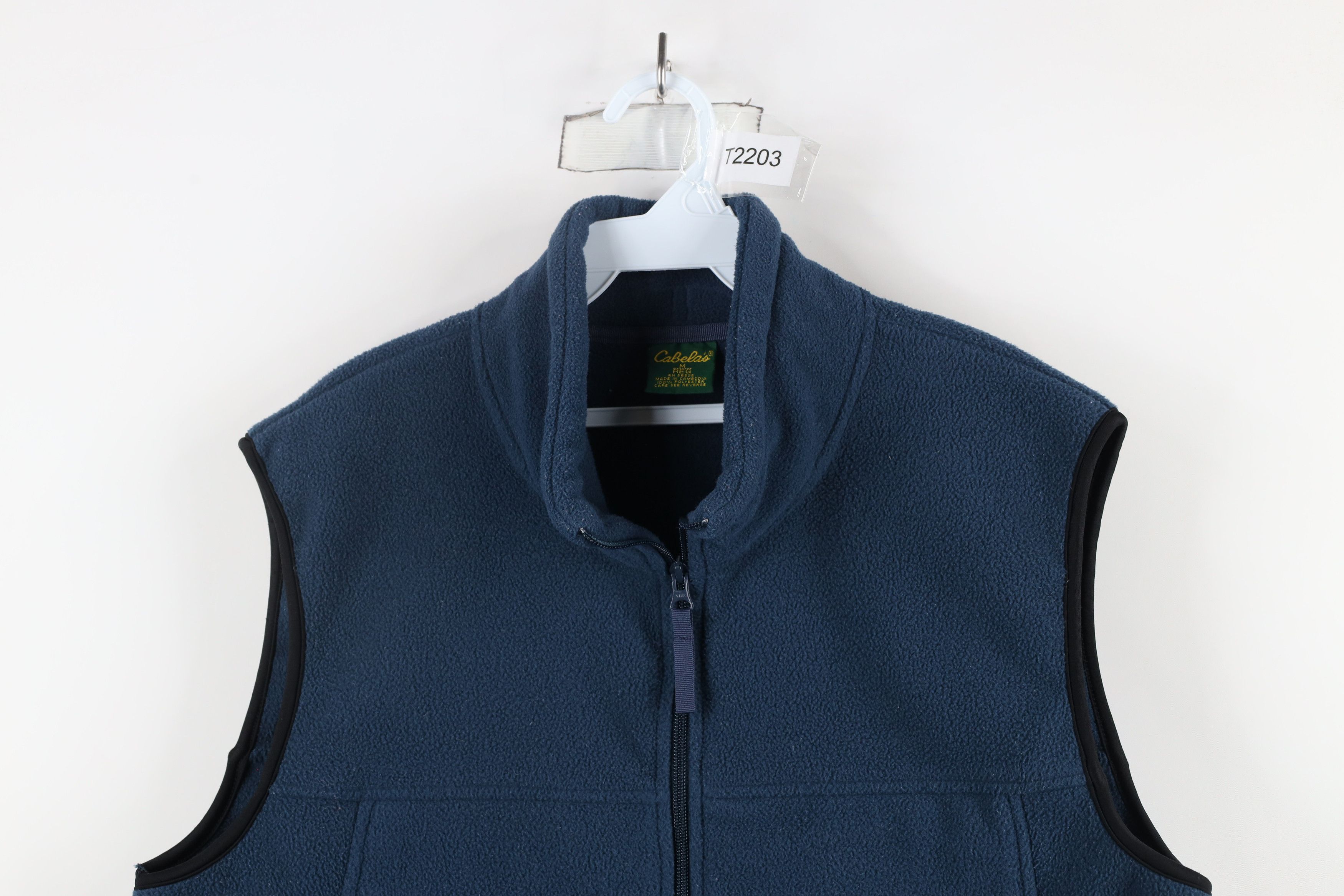 Cabelas × Vintage Vintage 90s Cabelas Blank Full Zip Fleece Vest Jacket Blue Size US M / EU 48-50 / 2 - 2 Thumbnail
