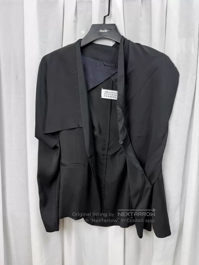 Maison Margiela Maison Margiela Collarless scarf shawl blazer| Size XS / US 0-2 / IT 36-38 - 9 Thumbnail