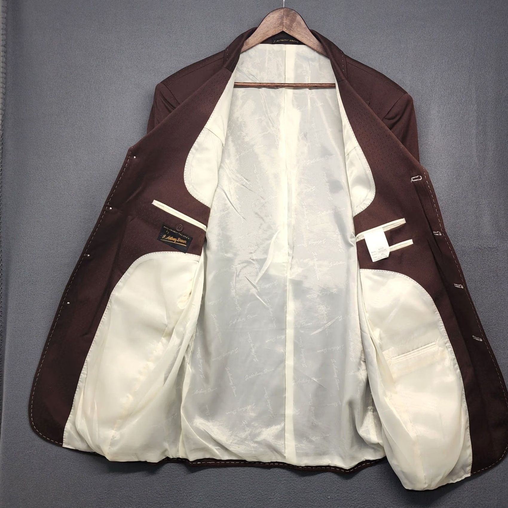 CHOCOOLATE VINTAGE J. Anthony Brown Blazer Jacket Sport Coat 42 Long Chocolate Western Blazer Men Mens Size 42R - 3 Thumbnail