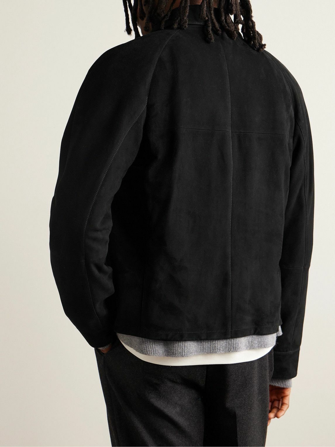Brunello Cucinelli o1y0526 Suede Jacket in Black Size US S / EU 44-46 / 1 - 4 Thumbnail
