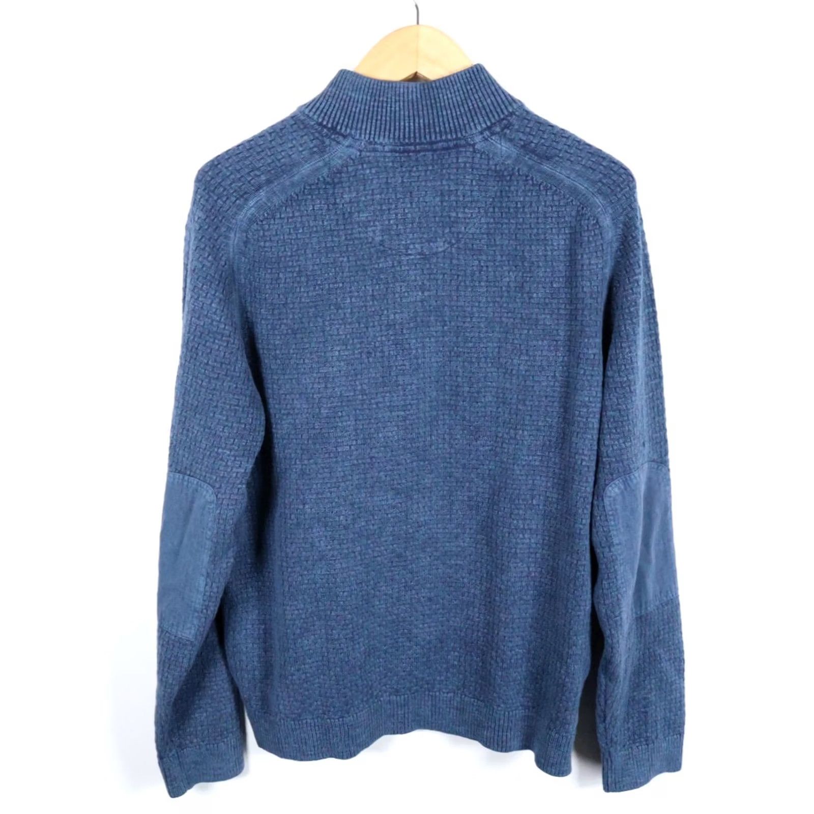Tommy Bahama Tommy Bahama Sweater Mens Large Blue 1/4 Zip Mock Neck Heavyweight Knitted Cotton Pullover Size US L / EU 52-54 / 3 - 2 Thumbnail
