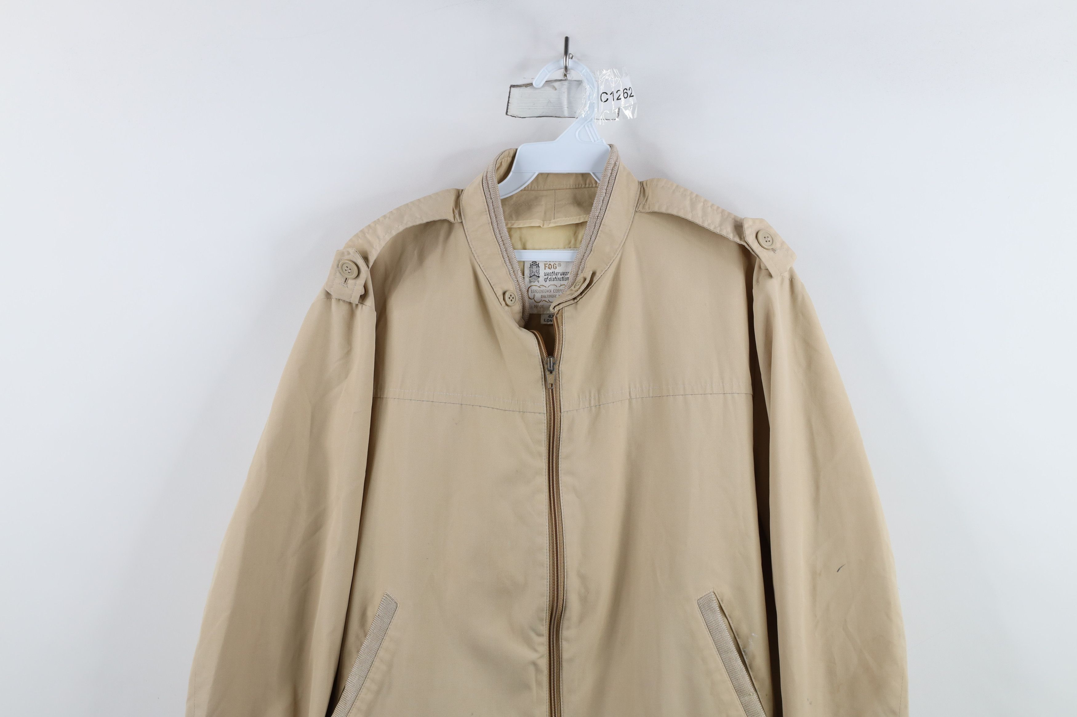 Vintage Vintage 70s Streetwear Cafe Racer Bomber Jacket Beige Size US XL / EU 56 / 4 - 2 Thumbnail