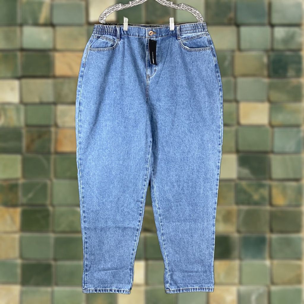 Fashion Nova VINTAGE Fashion Nova Mom Jeans Women's 16 Blue Easy Waist Casual Denim Size 38" / US 16 / IT 52 - 1 Thumbnail