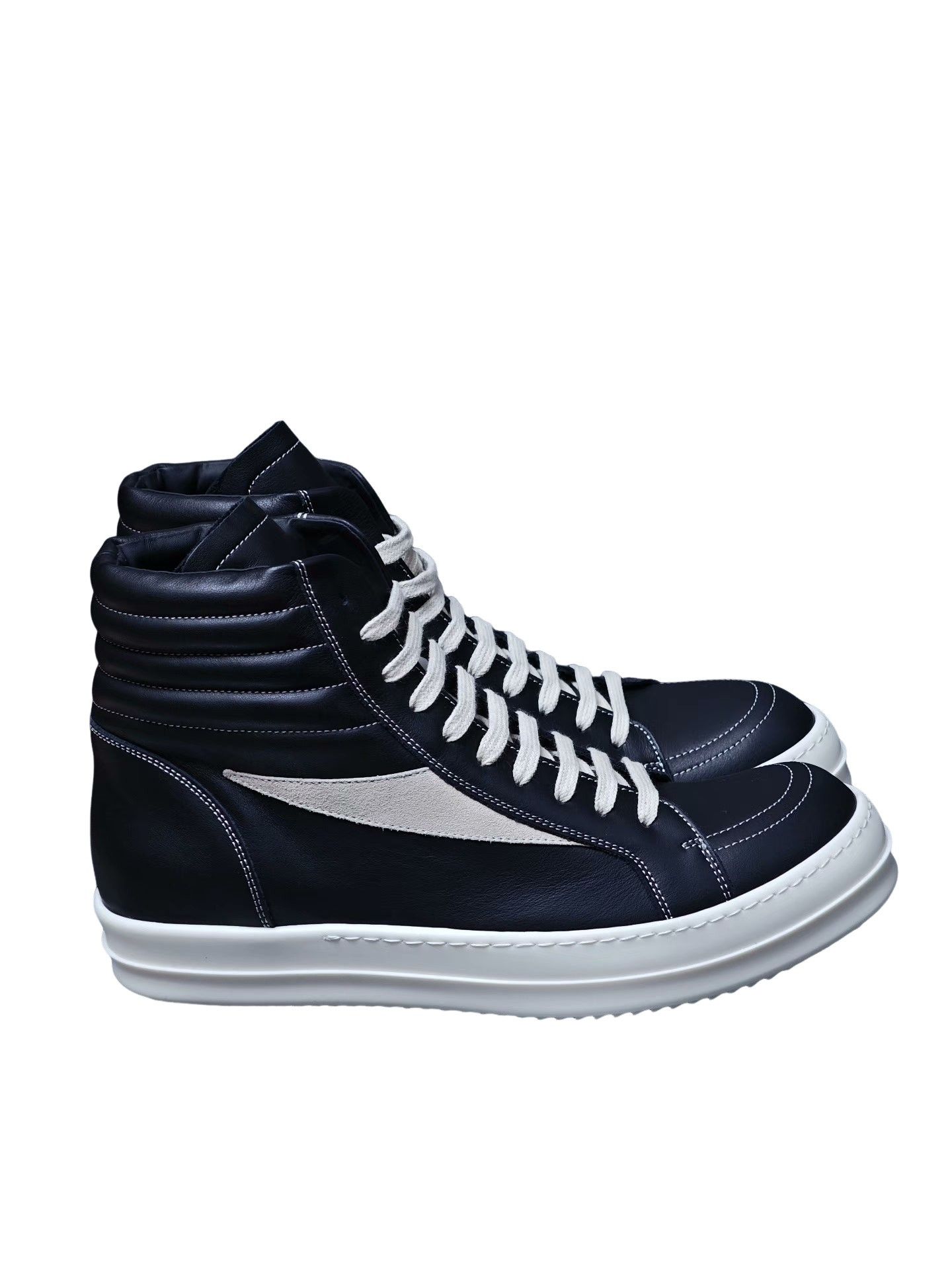 Rick Owens Rick Owens Leather High-Top Sneakers US 9 Size US 9 / EU 42 - 1 Thumbnail