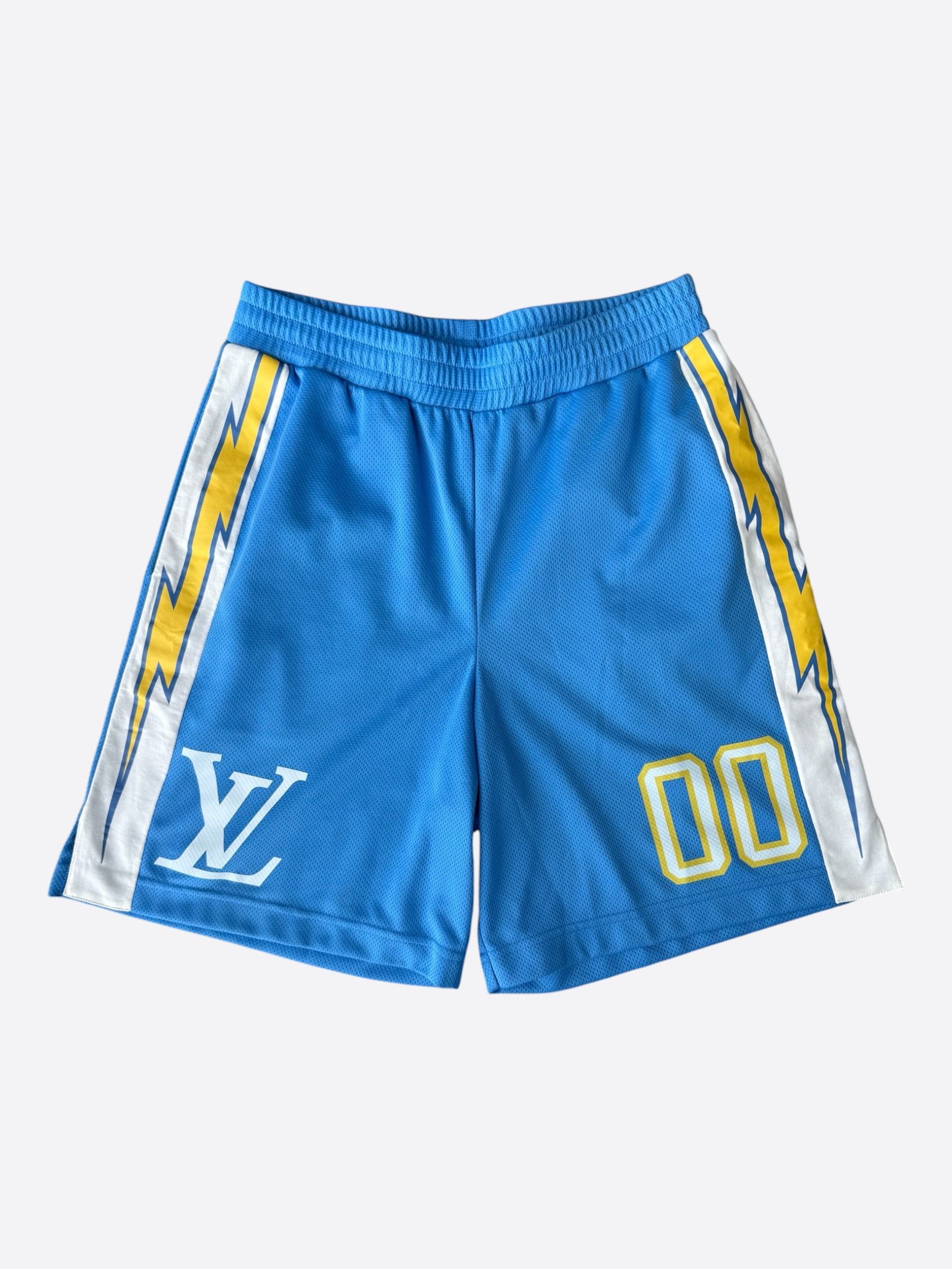 Louis Vuitton Louis Vuitton Blue Lightning Logo Shorts Size US 30 / EU 46 - 1 Thumbnail
