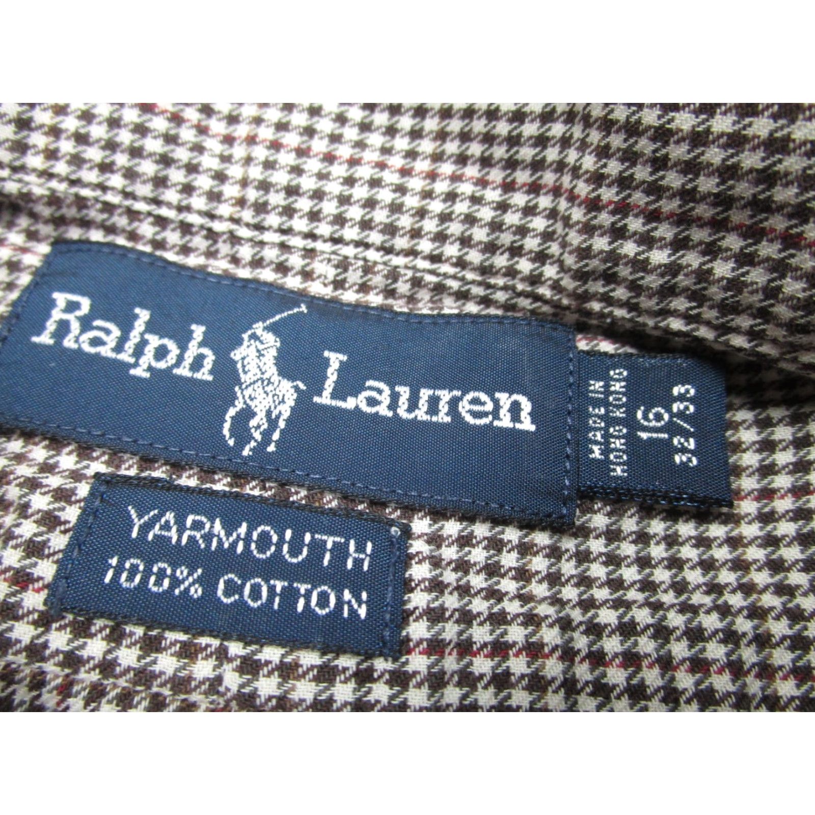 Ralph Lauren Ralph Lauren Yarmouth Shirt Mens 16 Brown Mini Houndstooth Button Up Long Sleeve - Button-Down, Plaid, Cotton, Regular Fit, Classic Theme, Men Size US L / EU 52-54 / 3 - 5 Thumbnail