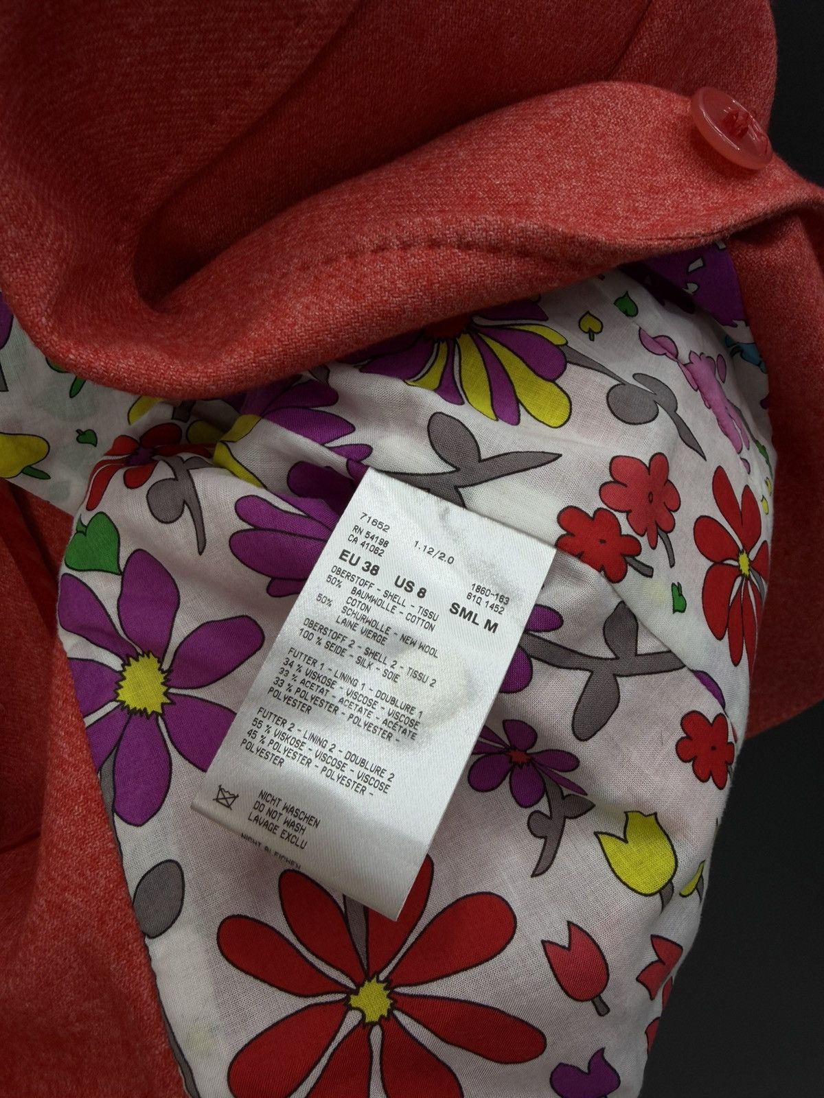 Bogner Bogner Wool/Cotton Blend Tailored Blazer Floral Lining EU38 Size M / US 6-8 / IT 42-44 - 7 Thumbnail