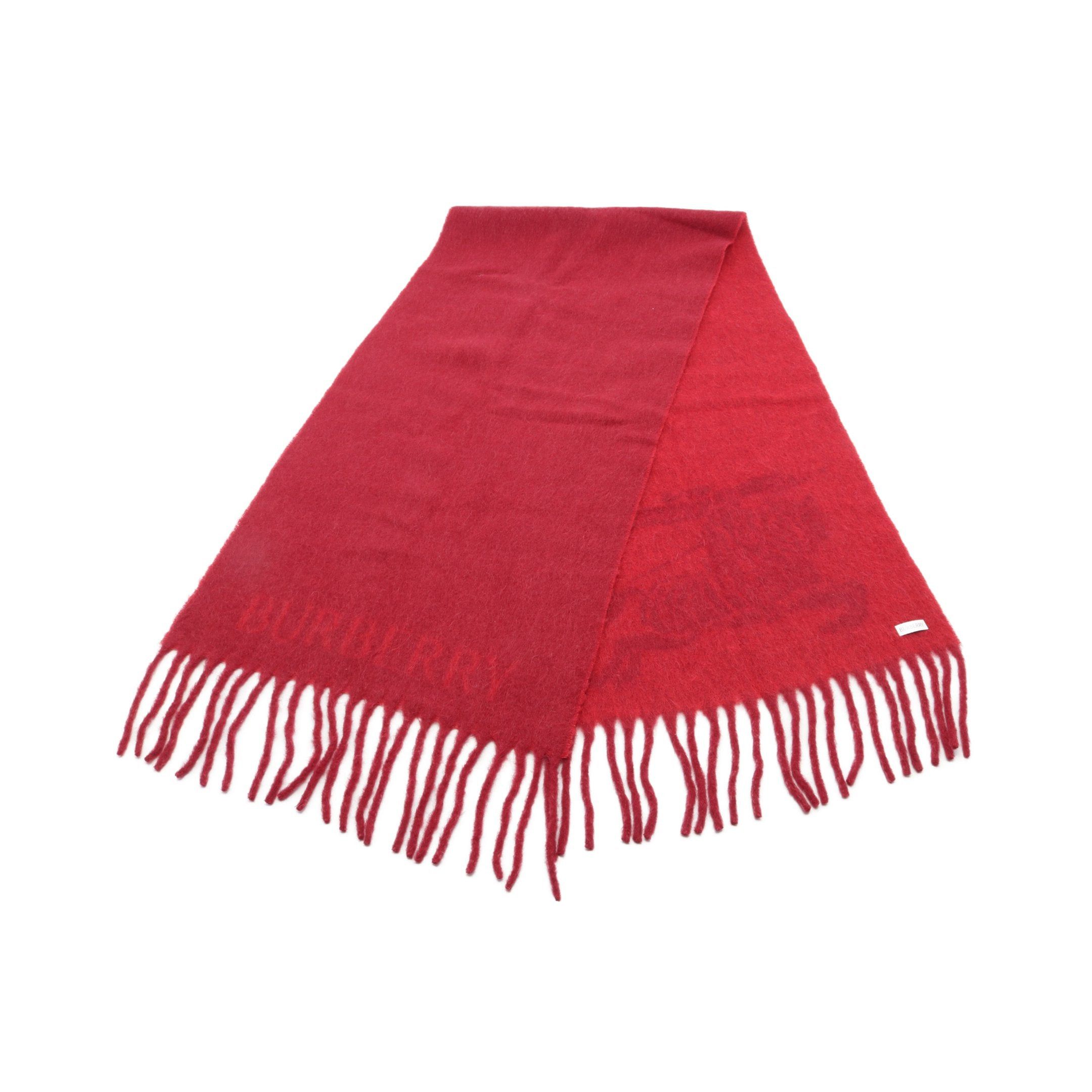 Burberry Burberry Scarf Logo Polyamide Alpaca Wool Mohair Red Size ONE SIZE - 1 Thumbnail