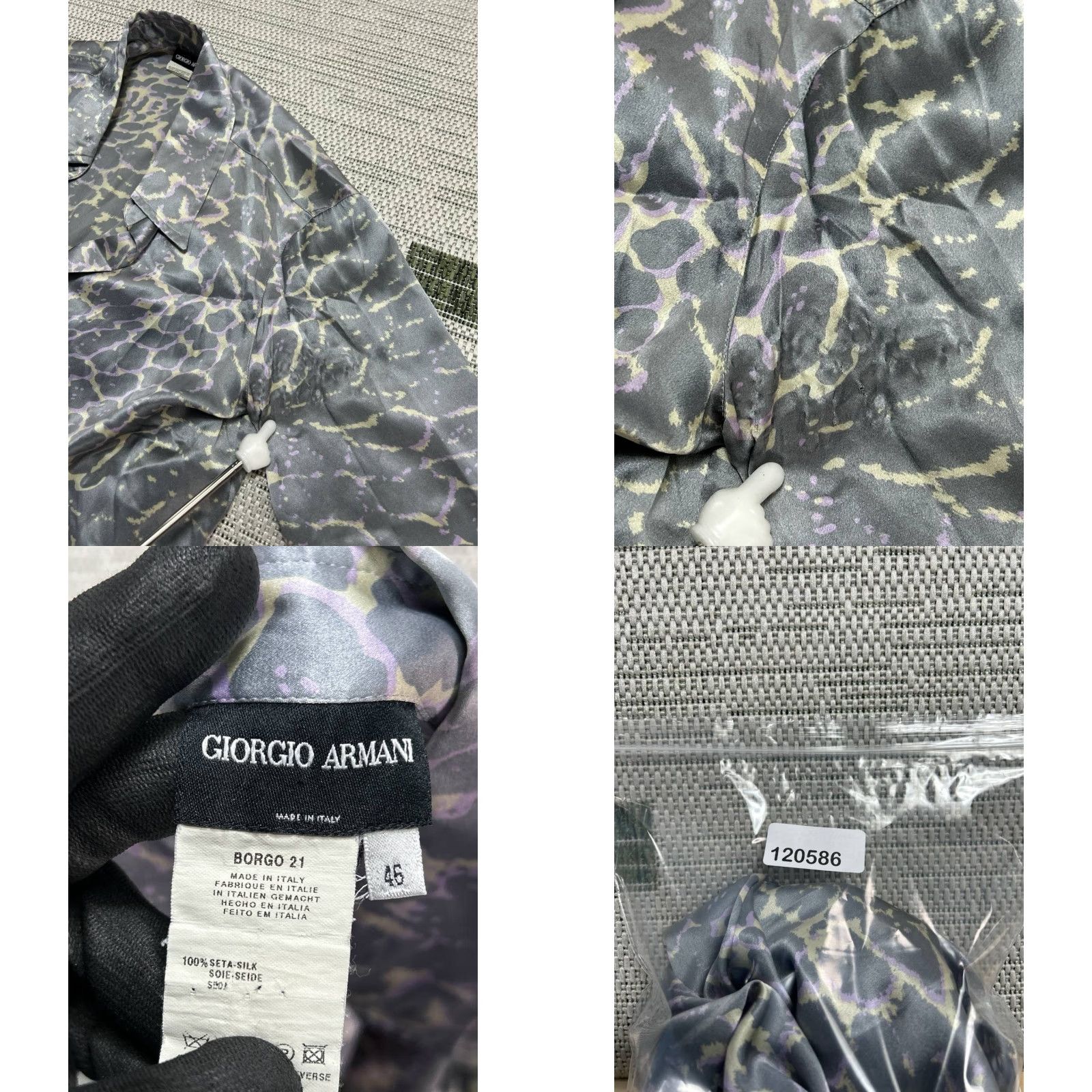 Giorgio Armani Giorgio Armani Blouse Womens 46 Gray Silk Animal Print Casual Size L / US 10 / IT 46 - 8 Thumbnail