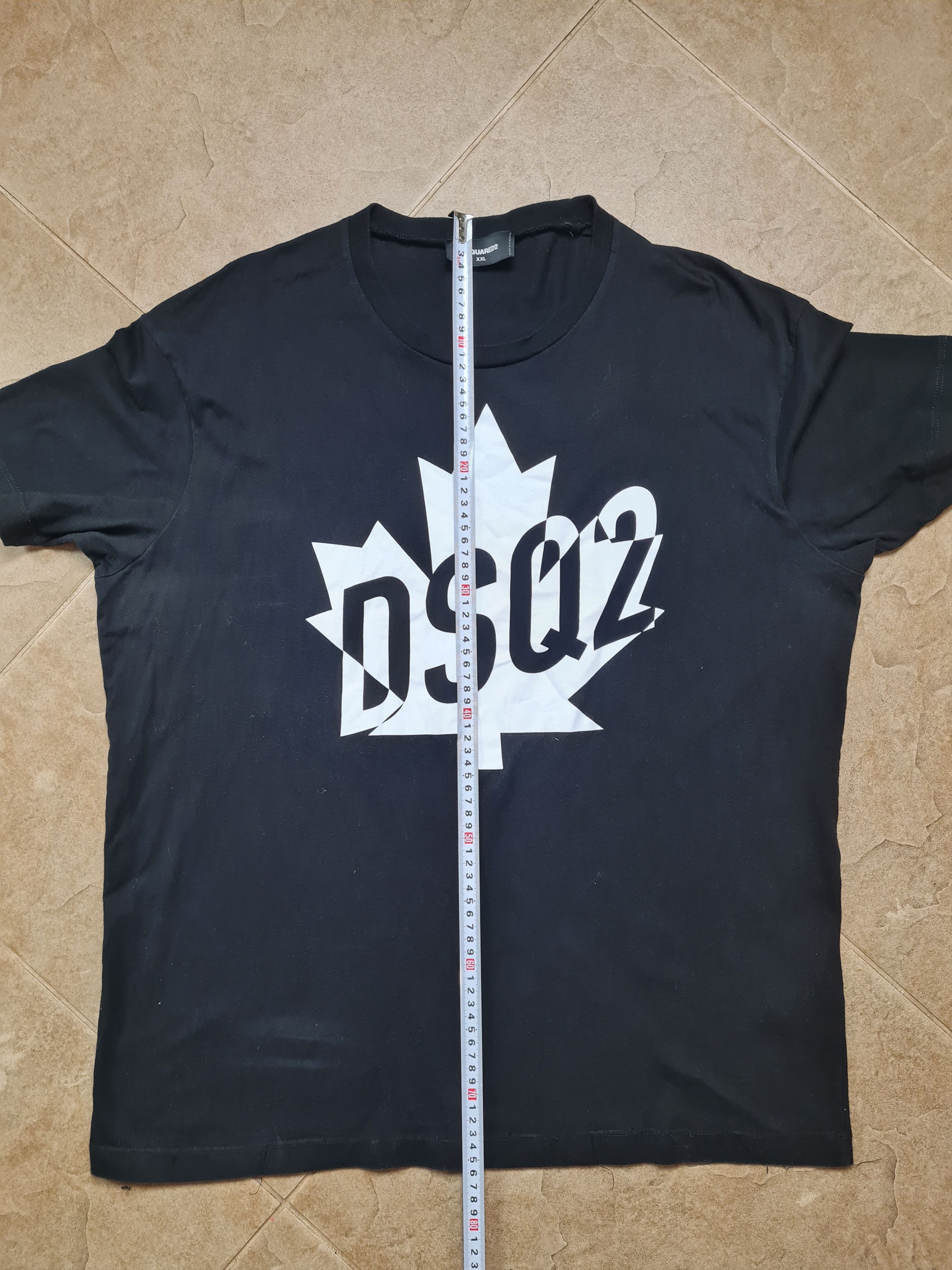 Dsquared2 Dsquared2 Black Crew Neck T-Shirt with White Maple Leaf Logo Size US XXL / EU 58 / 5 - 6 Thumbnail