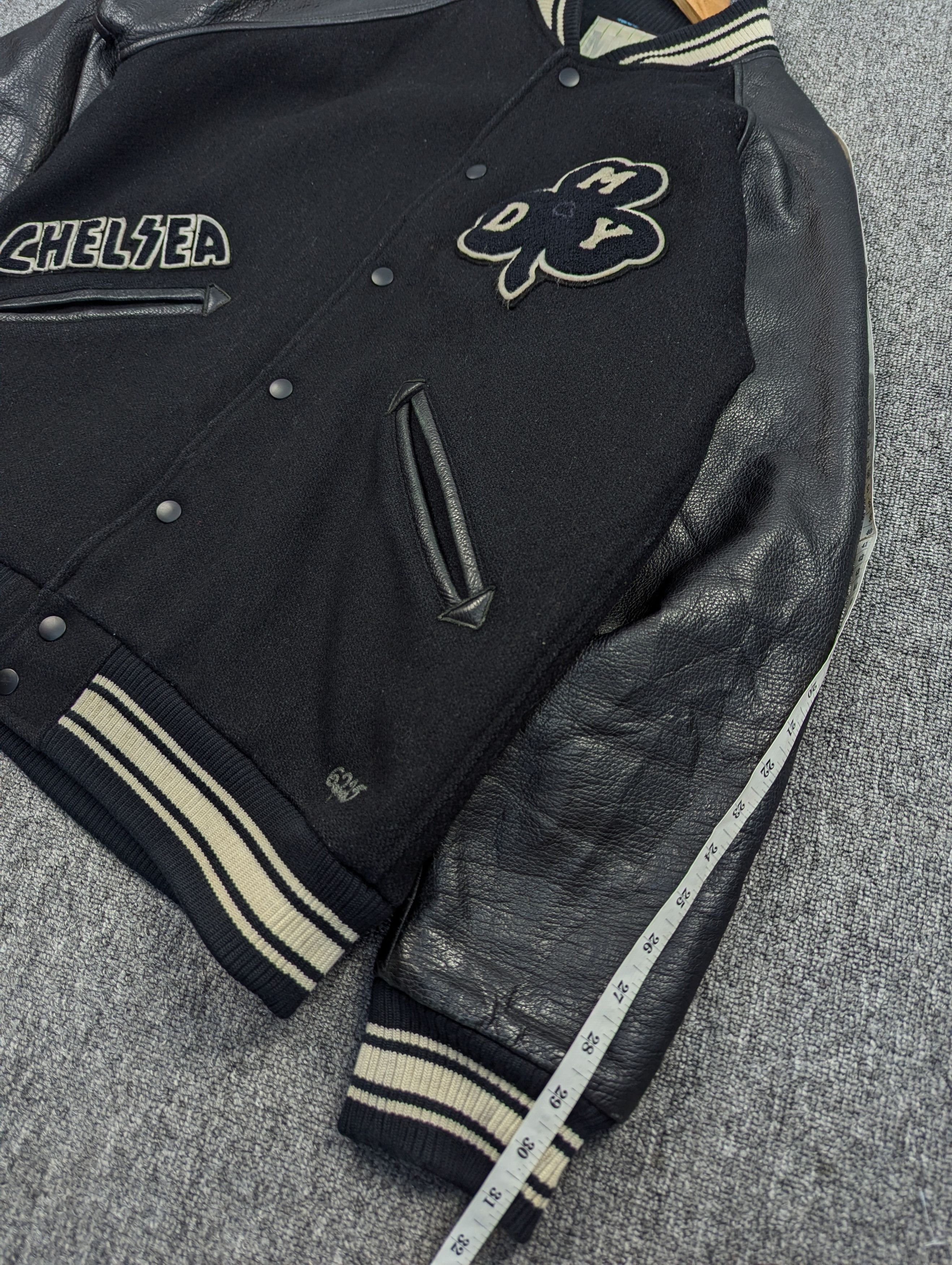 Japanese Brand Vintage Mackdaddy Wool Varsity Sleeve Leather Jacket Size US L / EU 52-54 / 3 - 18 Thumbnail