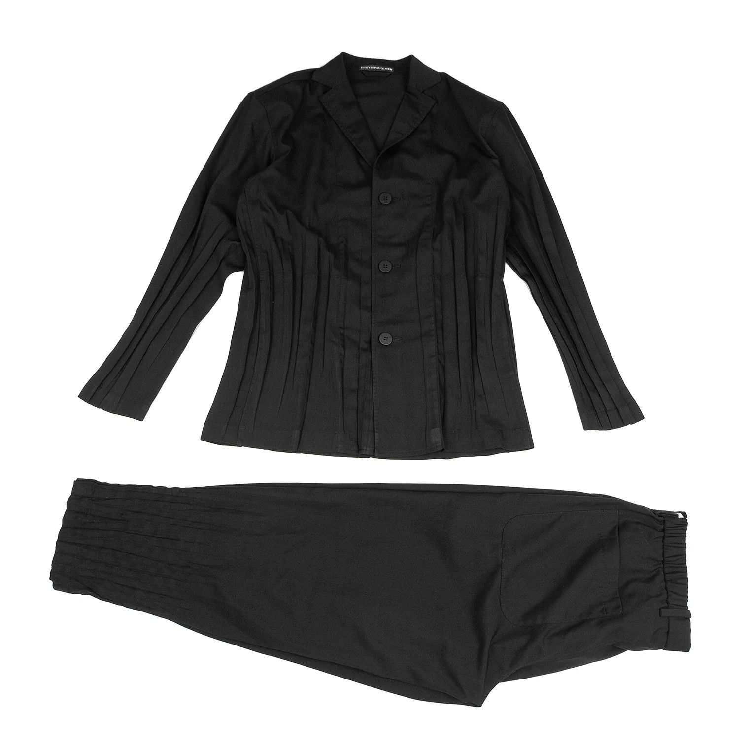 Issey Miyake Pleats Jacket in Black with Shoulder Pads Size US XL / EU 56 / 4 - 13 Thumbnail
