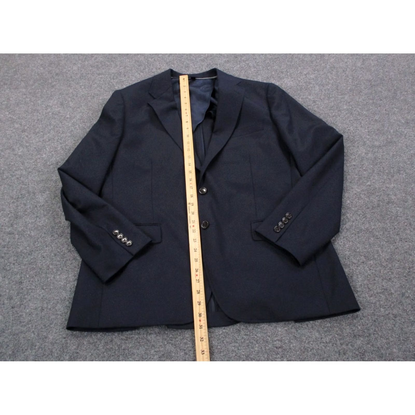 J.Crew J. Crew Blazer Mens 44R Navy Wool Sport Two-Button Vitale Barberis Canonico Flannel Tweed Solid Jacket Size 44R - 3 Thumbnail