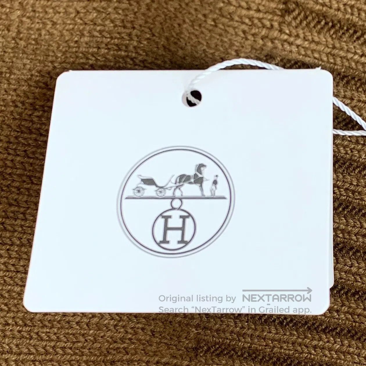 Hermes Hermes Dark brown cashmere lapel five-quarter sleeve knitt Size M / US 6-8 / IT 42-44 - 8 Thumbnail