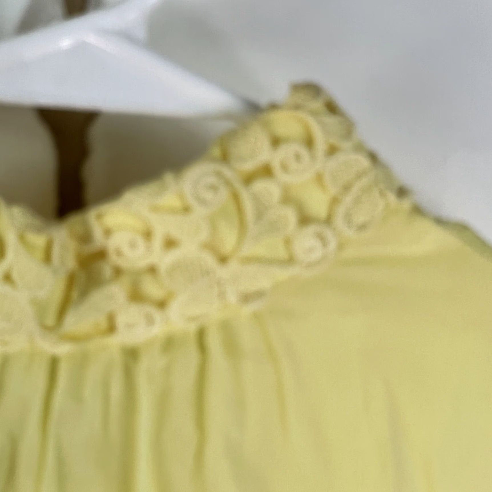 Vintage VINTAGE True Vintage 1960s Lemon Yellow Beaded Chiffon Slip Smock Dress Size 9 Womens Size M / US 6-8 / IT 42-44 - 5 Thumbnail